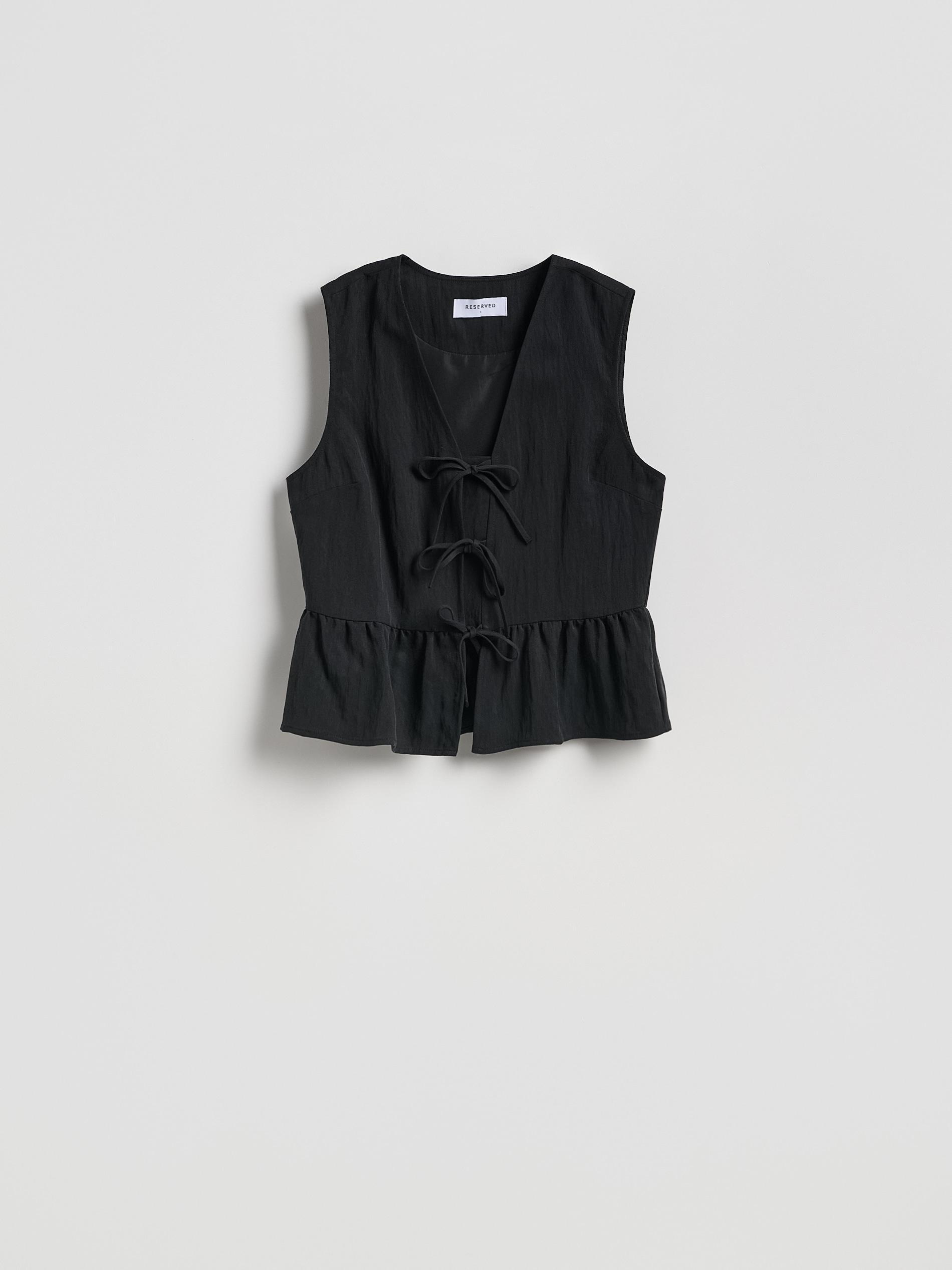 Black Lyocell Rich Vest, Black, large image number 4