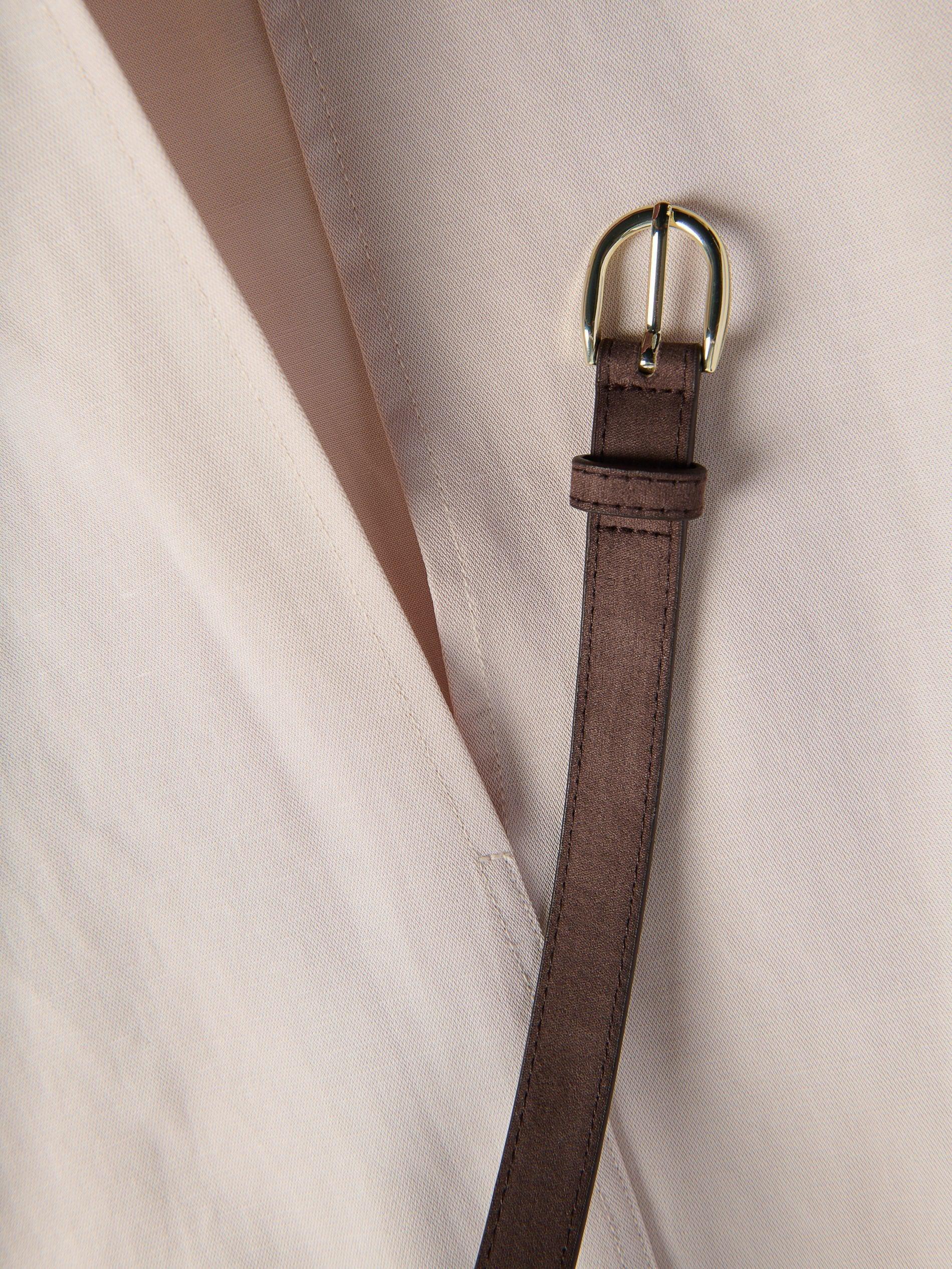Beige Lyocell Blend Skirt, Beige, large image number 4