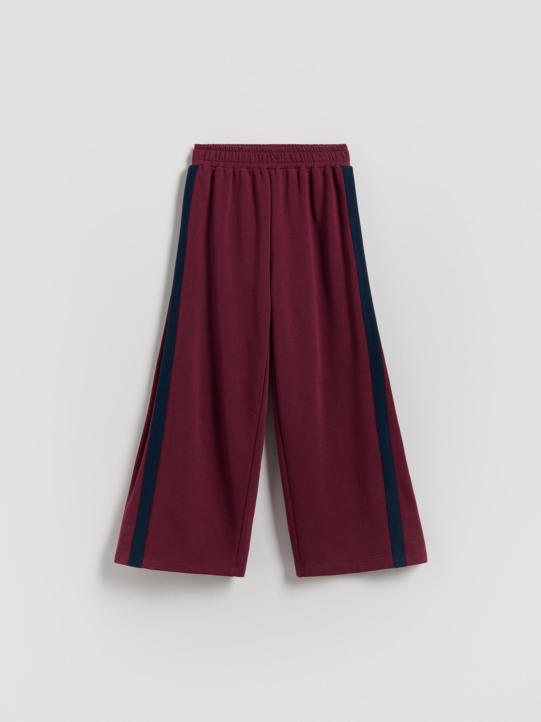 Maroon Sweatpants With Side Stripes, Burgundy, large image number 0