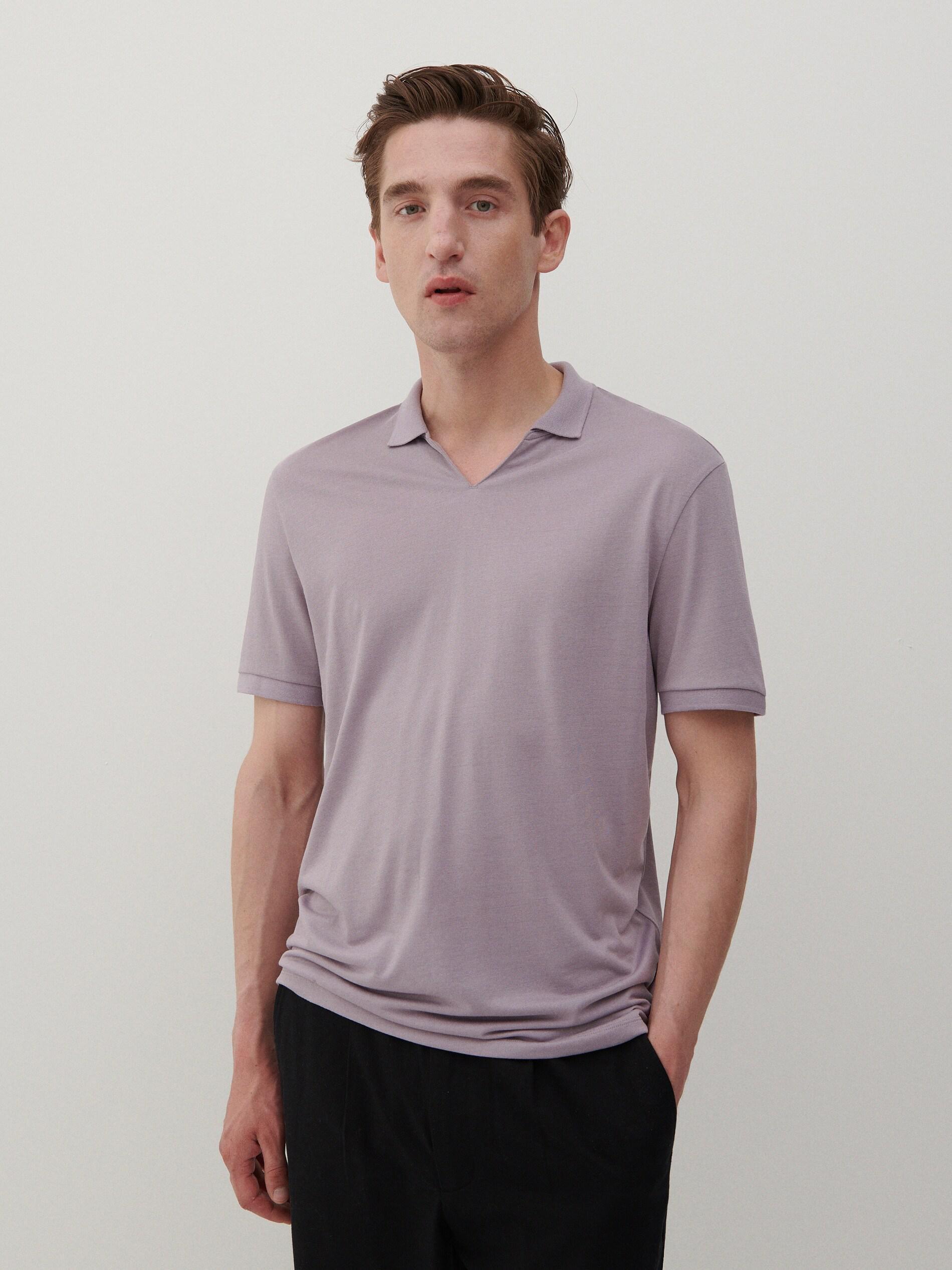 Violet Polo Shirt With Turn-Down Collar, Men, , large image number 0