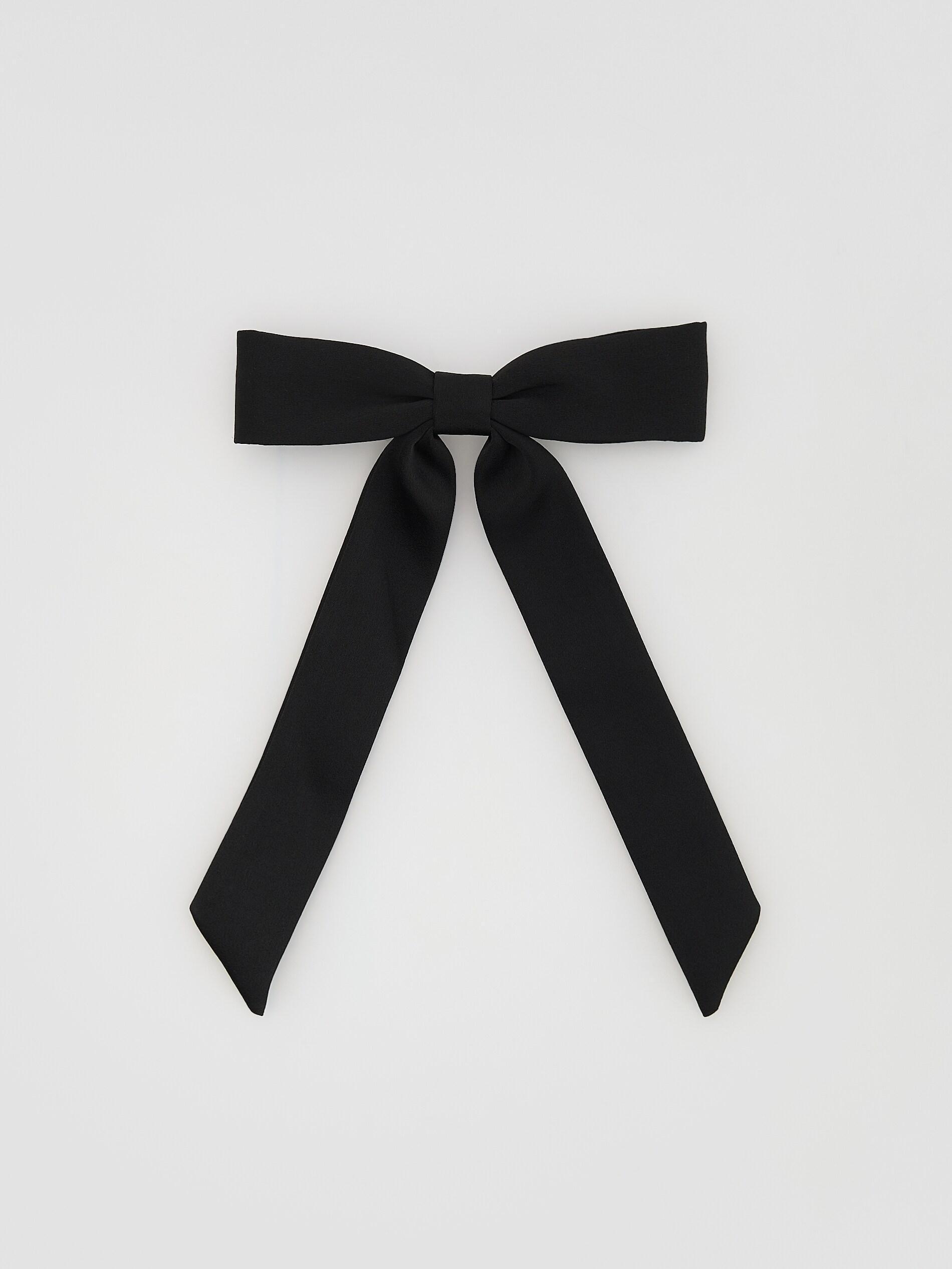 Black Bow Hair Clip, Black, medium