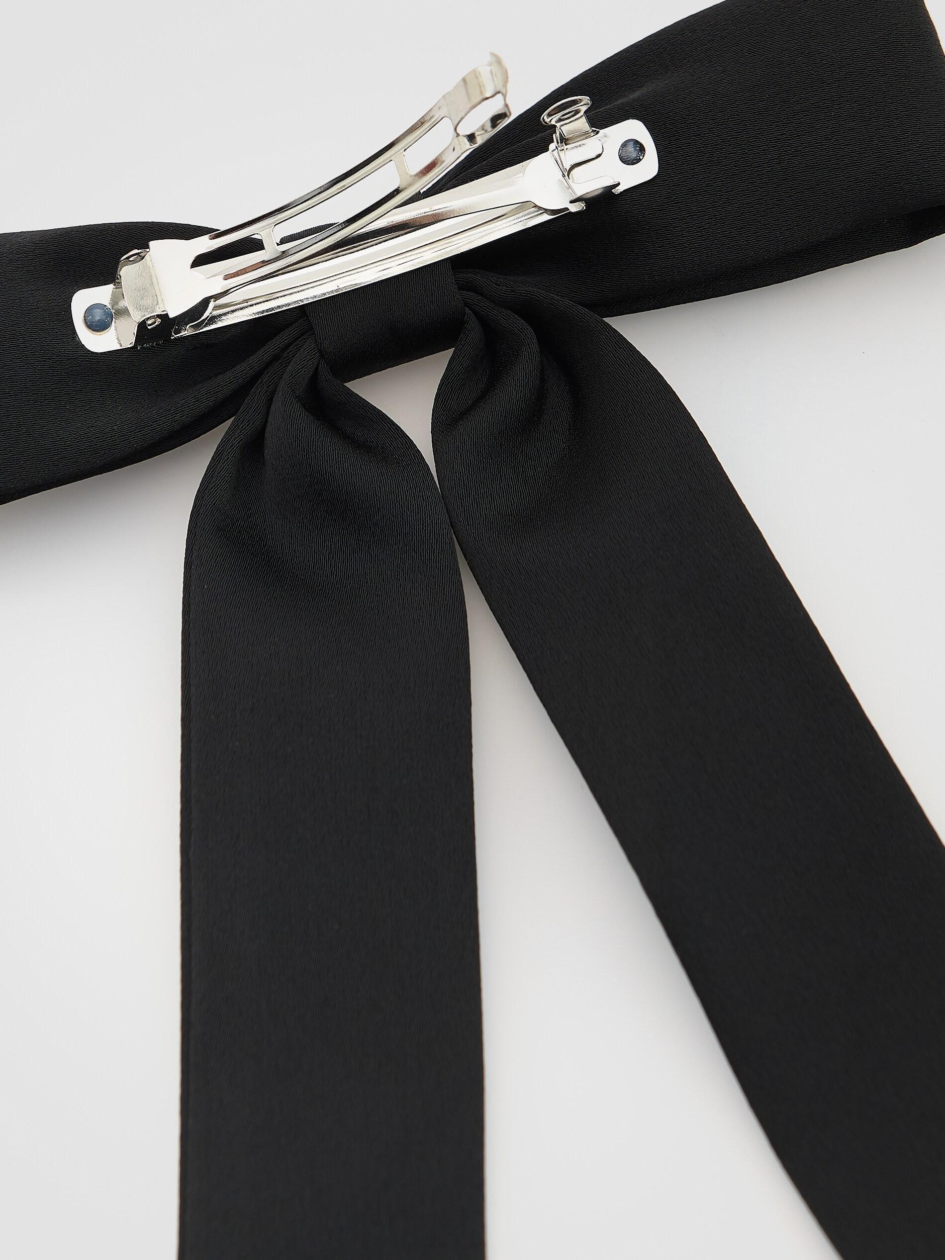 Black Bow Hair Clip, Black, large image number 1
