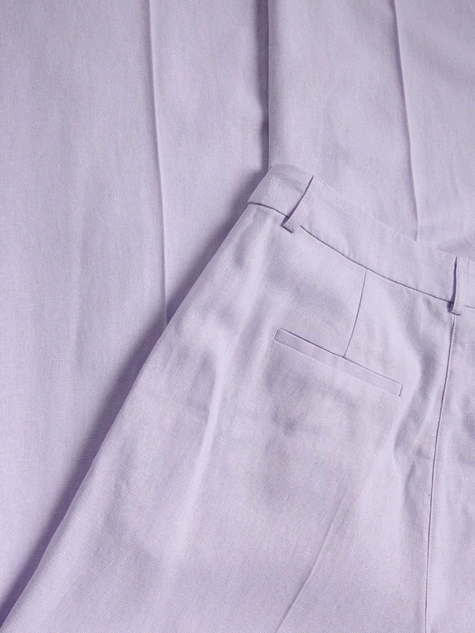 Lavender Wide Leg Trousers With High Linen Content, , large image number 5