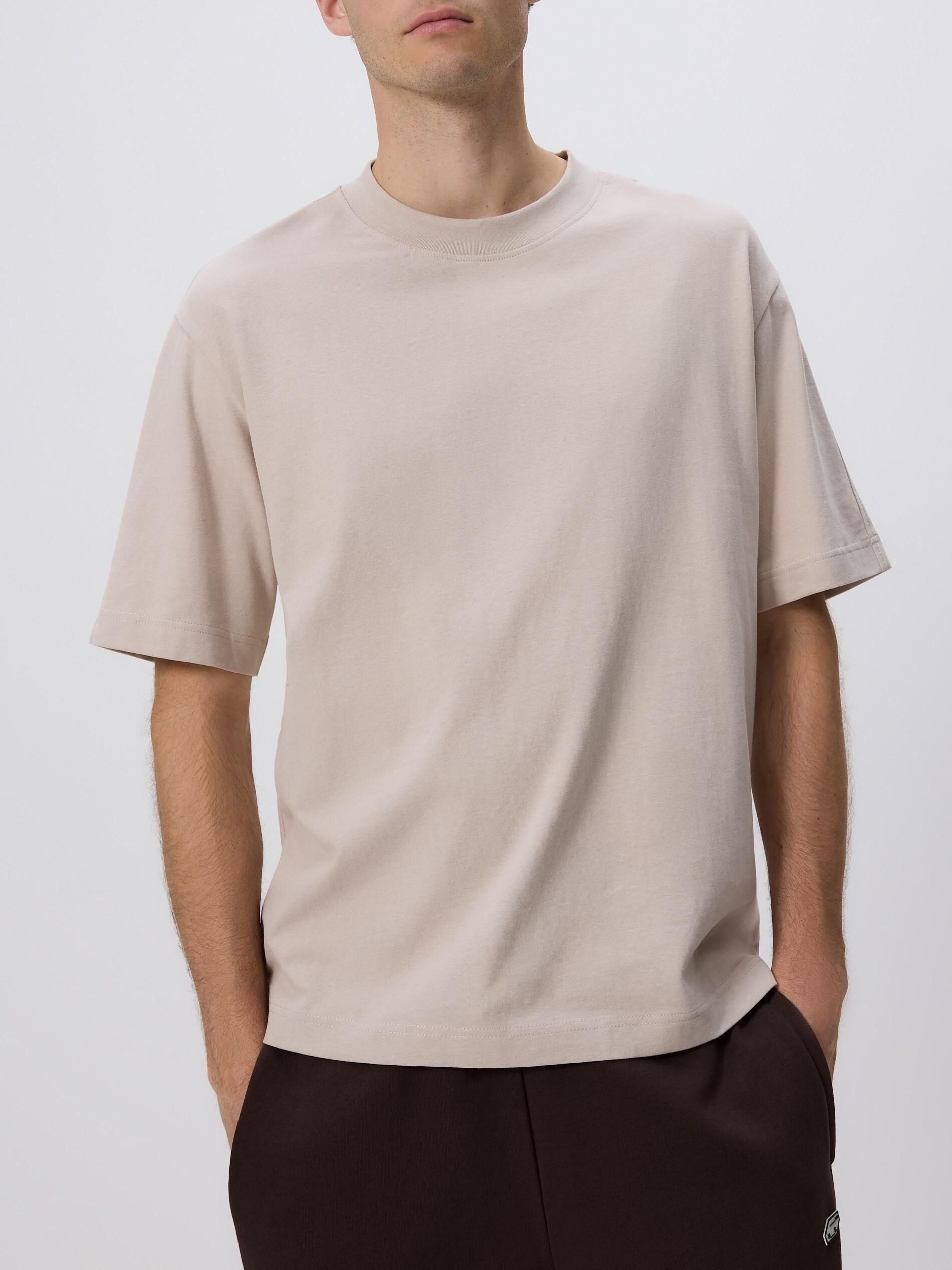 BEIGE Boxy cotton T-shirt, Beige, medium