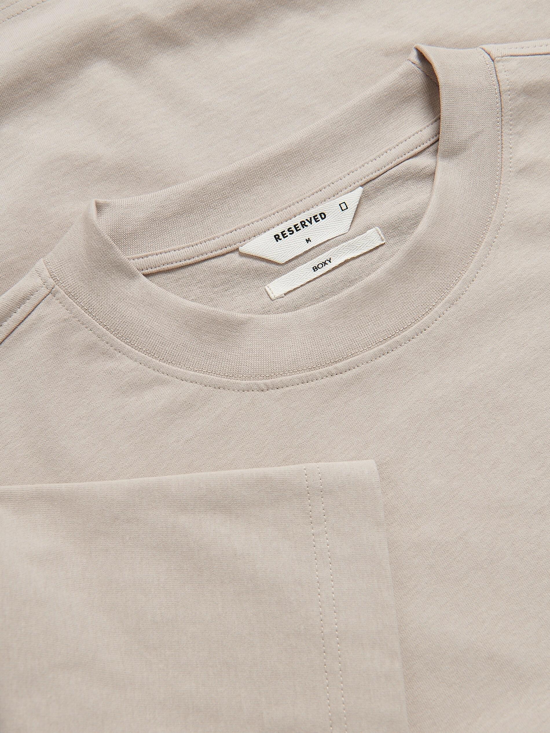 BEIGE Boxy cotton T-shirt, Beige, large image number 5