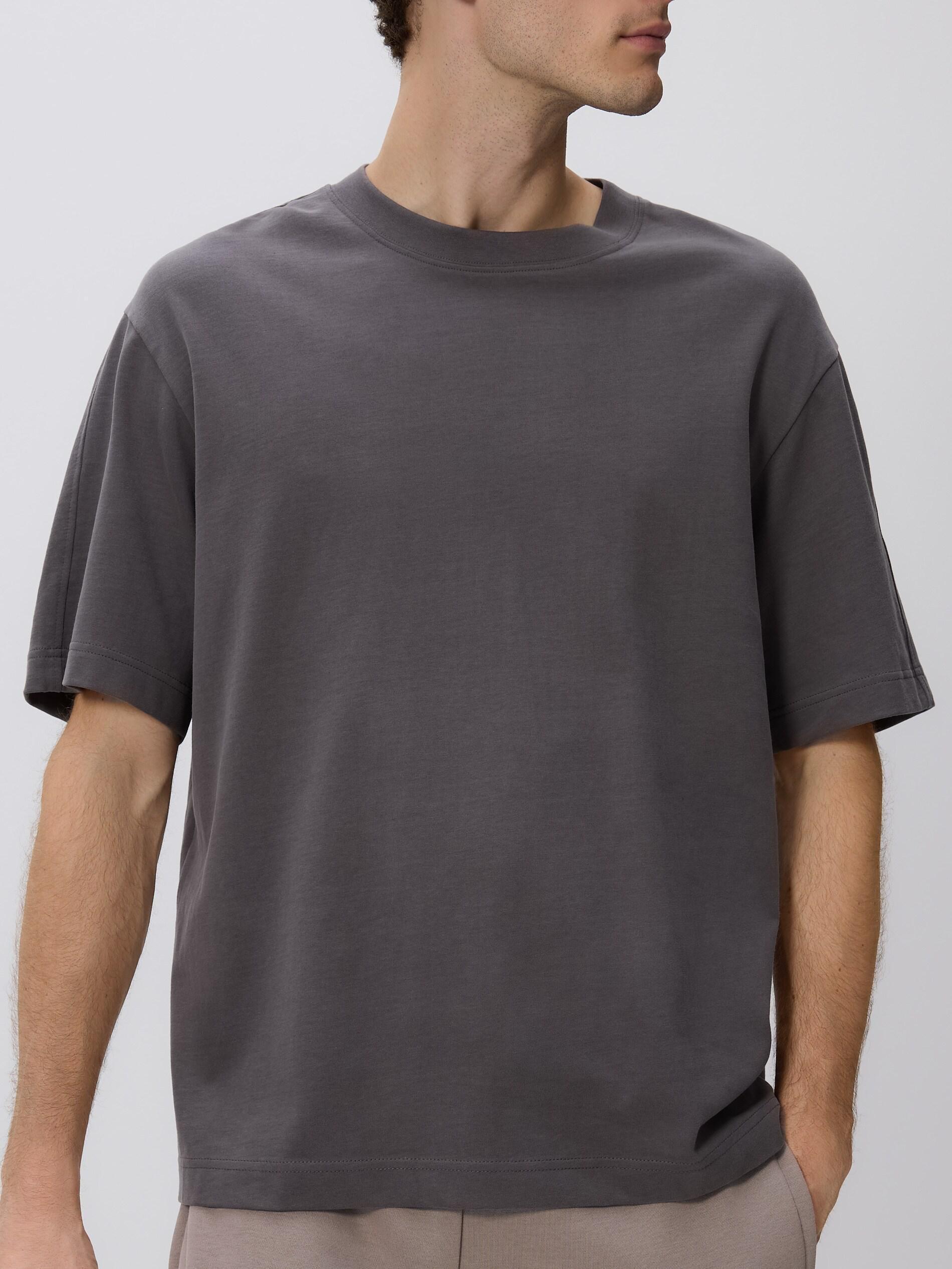 DARK GREY Boxy cotton T-shirt, Grey, large image number 1