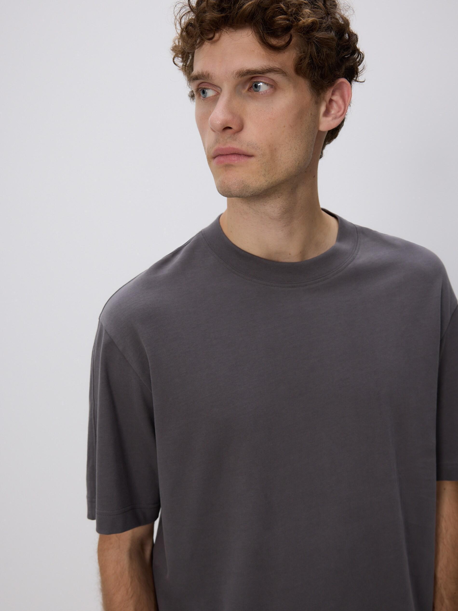 DARK GREY Boxy cotton T-shirt, Grey, large image number 2