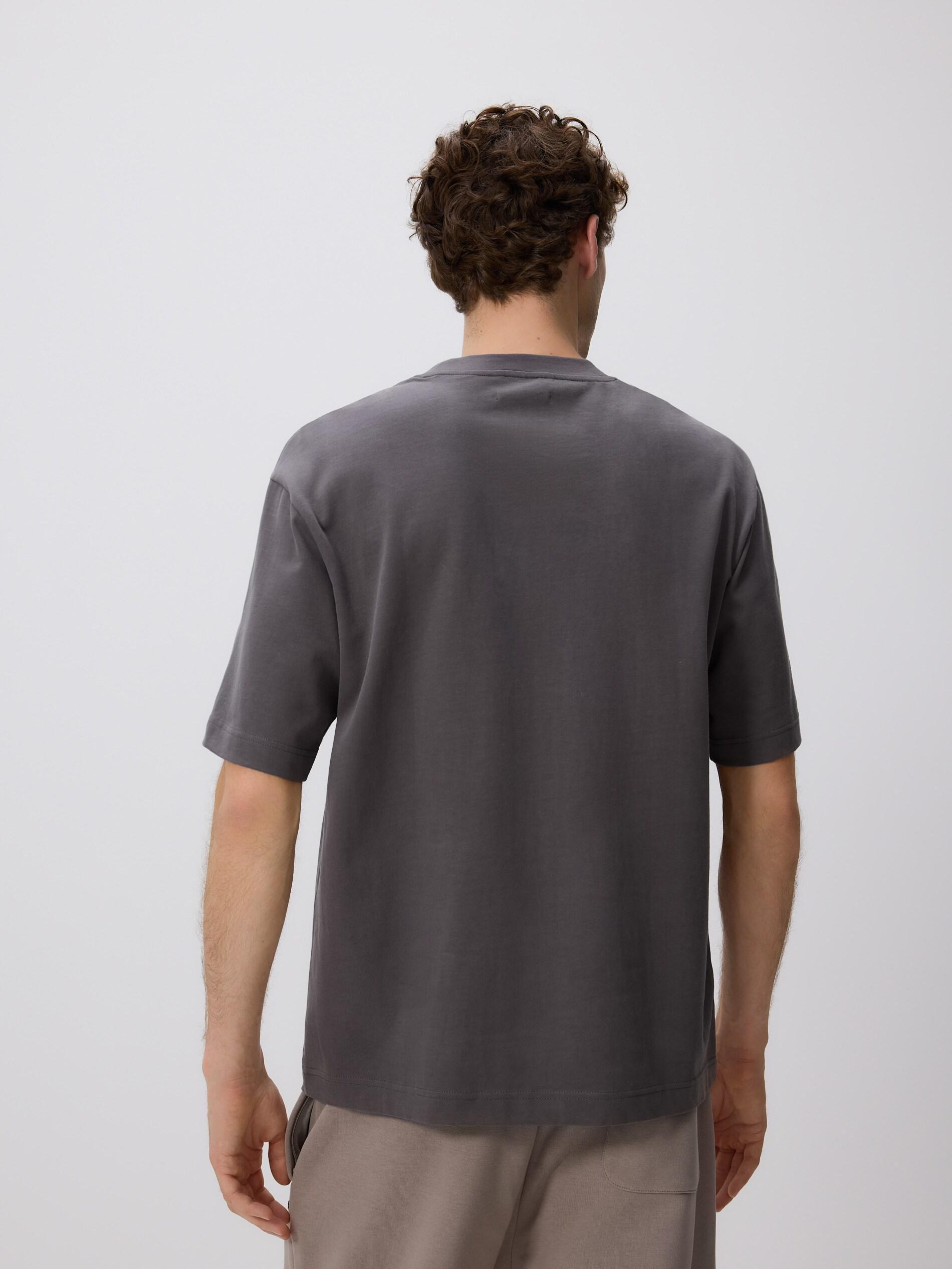 DARK GREY Boxy cotton T-shirt, Grey, large image number 3