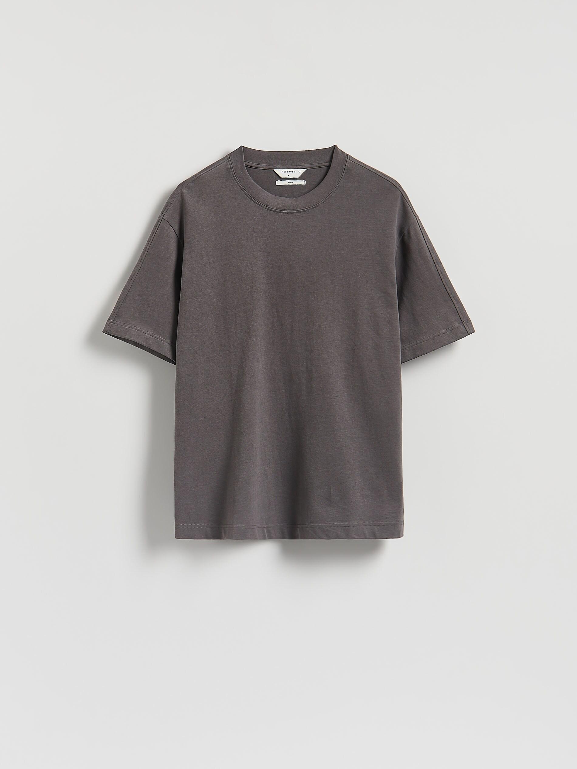 DARK GREY Boxy cotton T-shirt, Grey, large image number 4