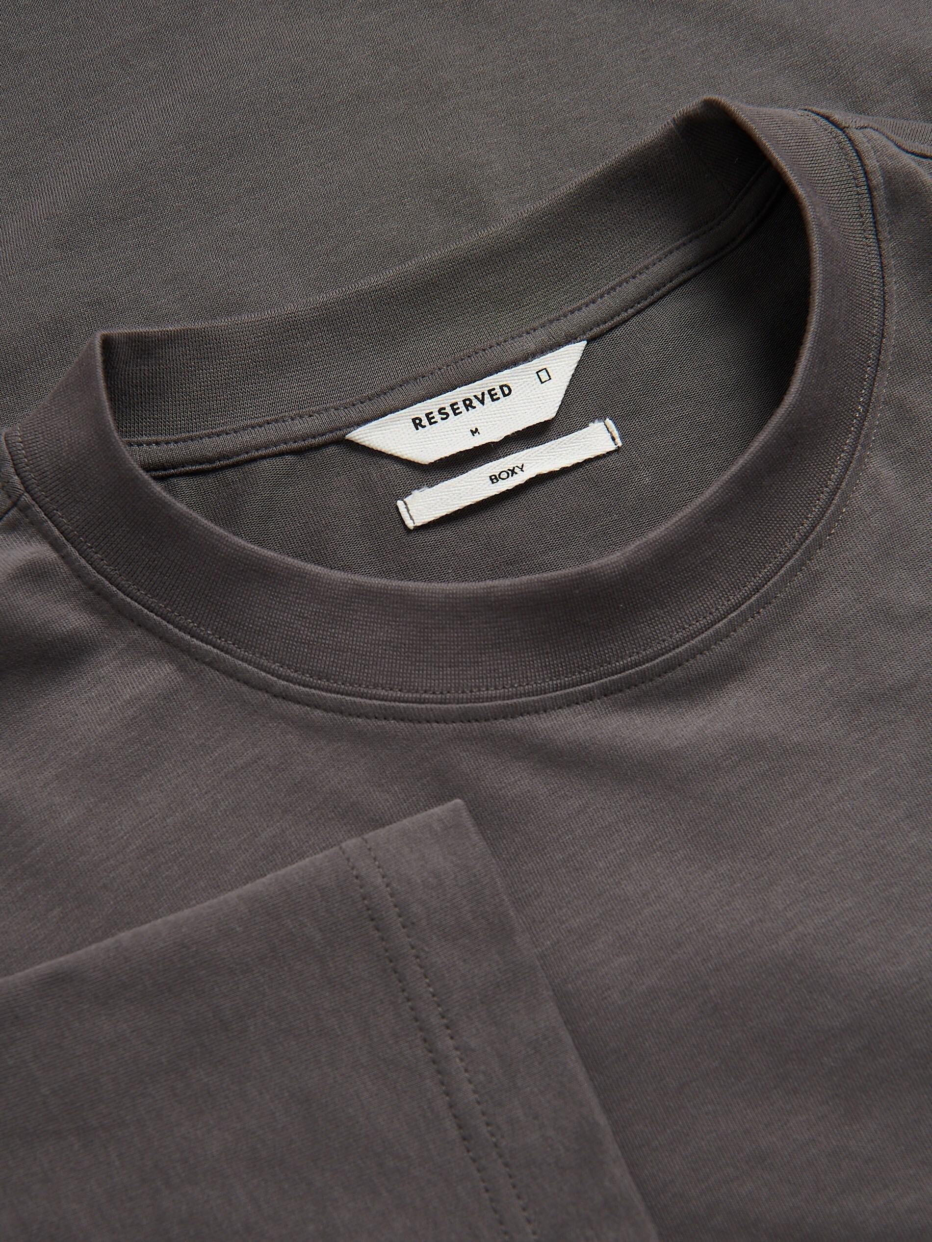 DARK GREY Boxy cotton T-shirt, Grey, large image number 5