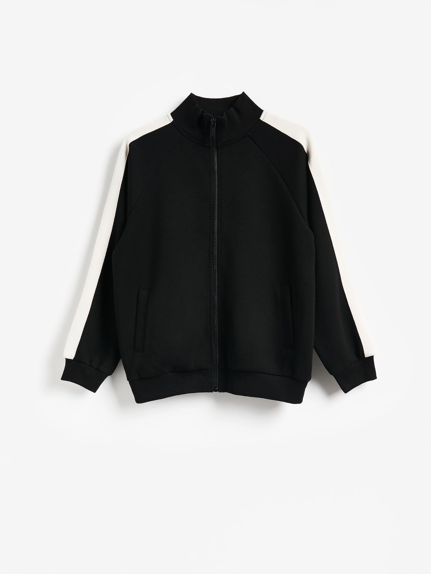 Black Sports Interlock Sweatshirt, Black, medium