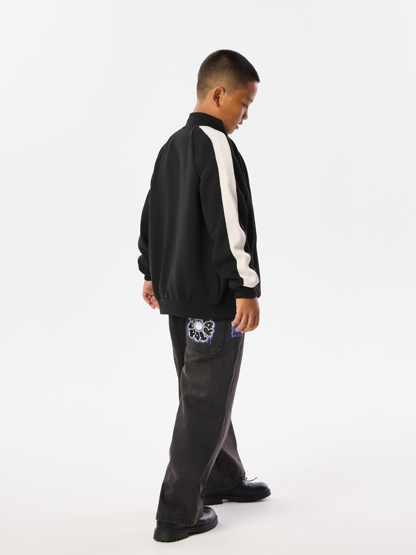 Black Sports Interlock Sweatshirt, Black, large image number 4