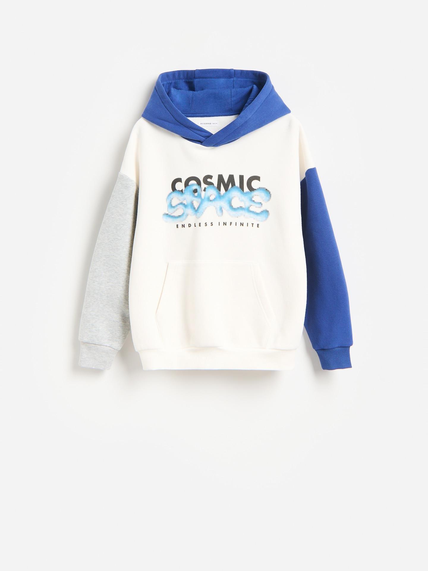 Cream Cotton Hoodie, Ivory, medium