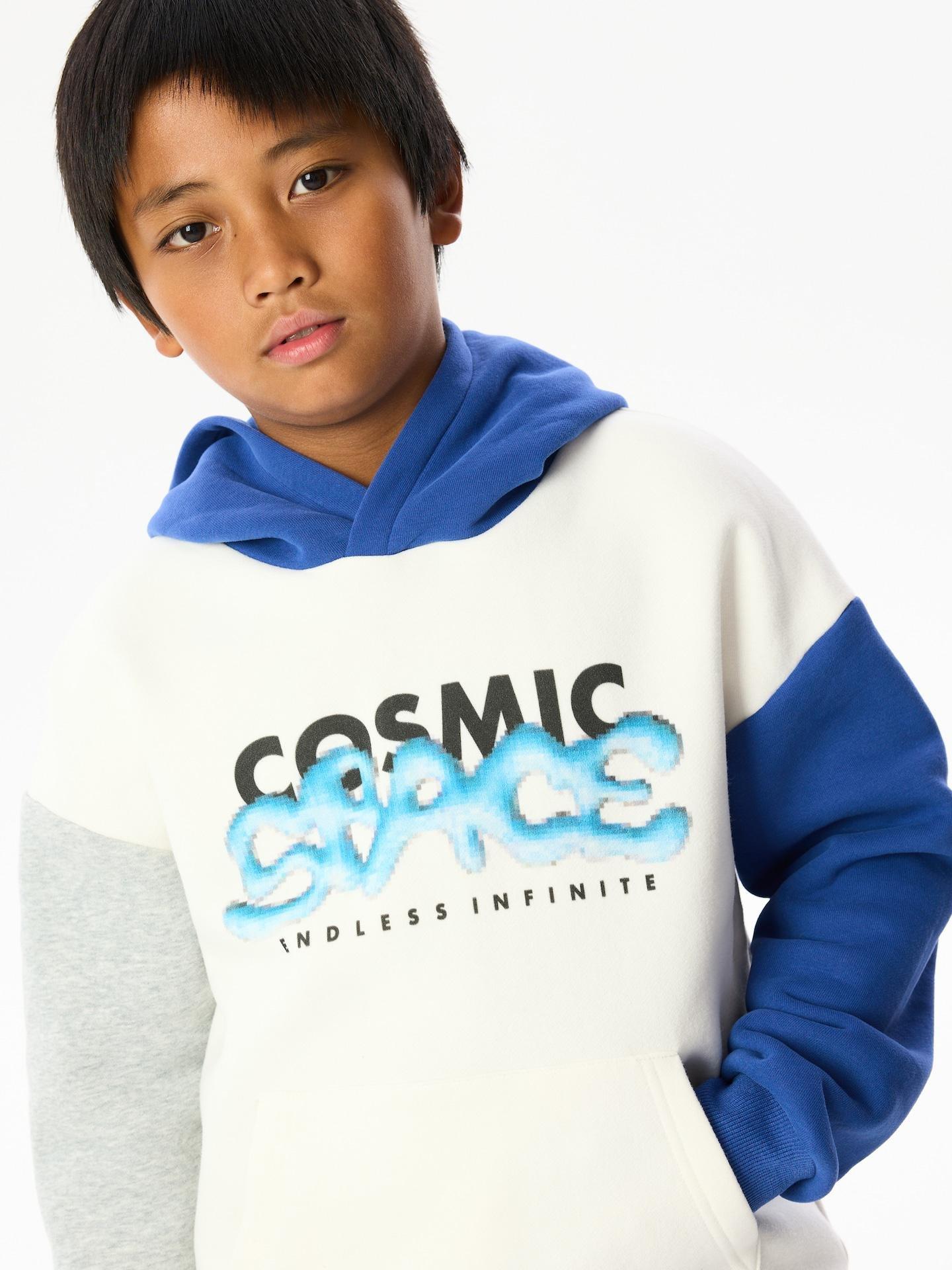 Cream Cotton Hoodie, Ivory, large image number 4