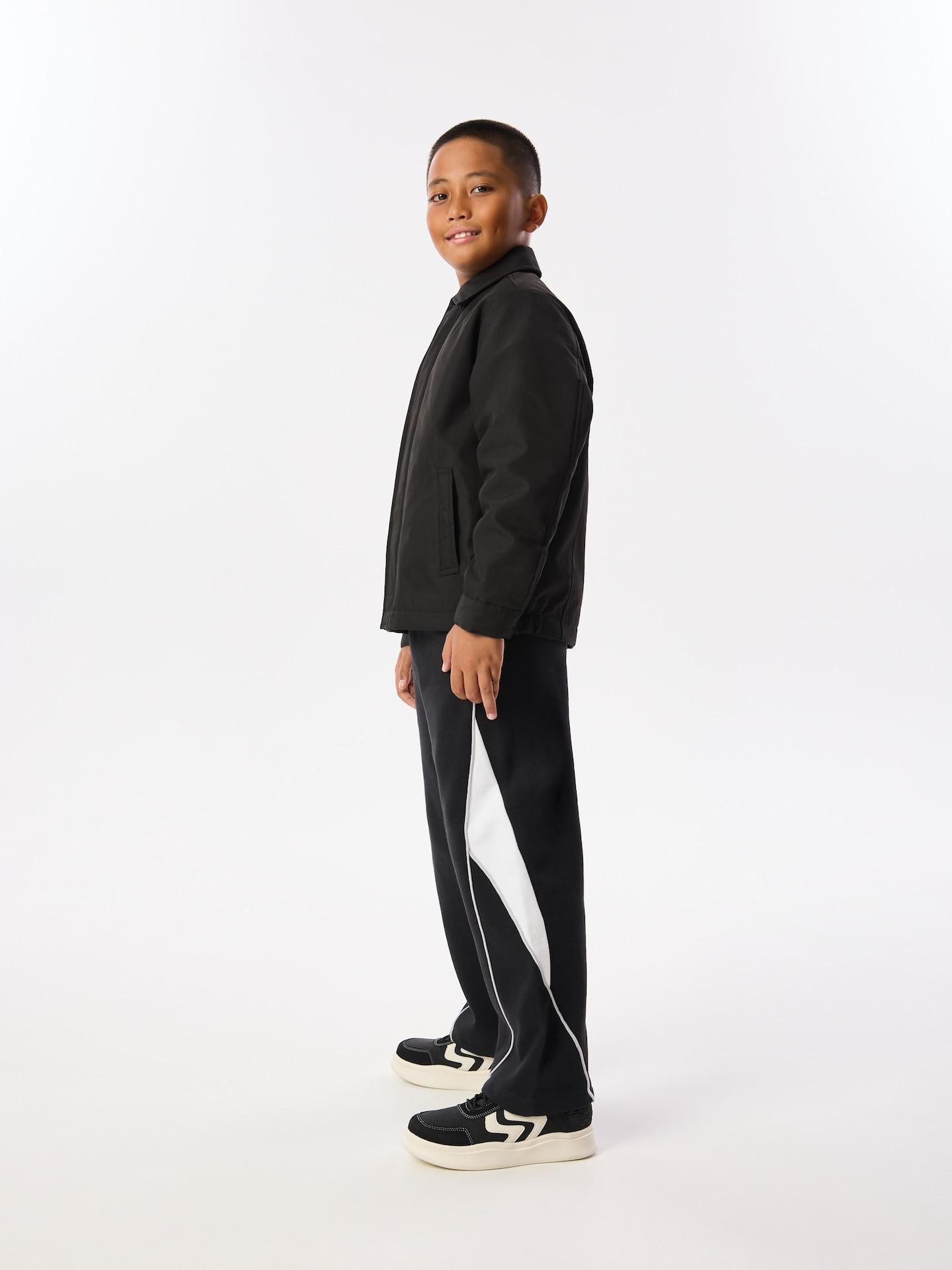 Black Wide-Leg Trousers With Applique, Black, medium