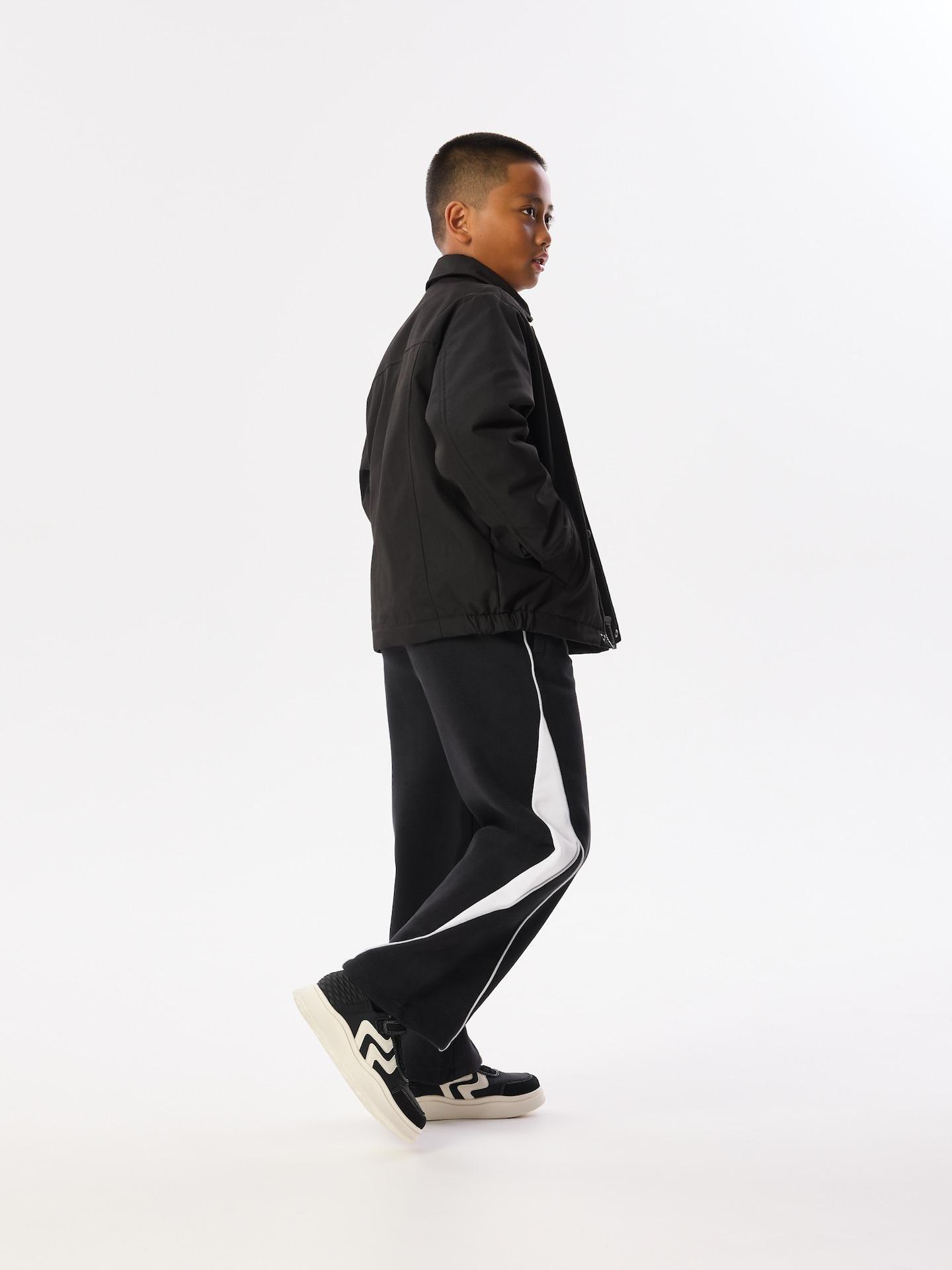 Black Wide-Leg Trousers With Applique, Black, large image number 5