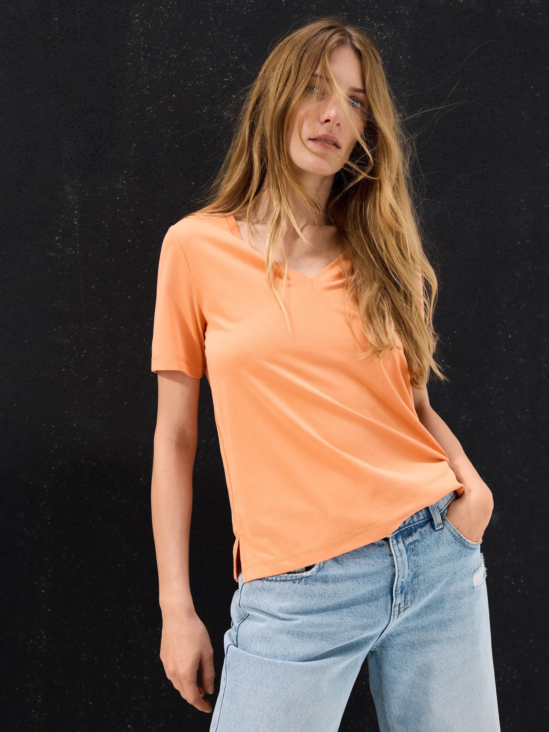 Orange Modal Blend T-Shirt, Orange, large image number 4
