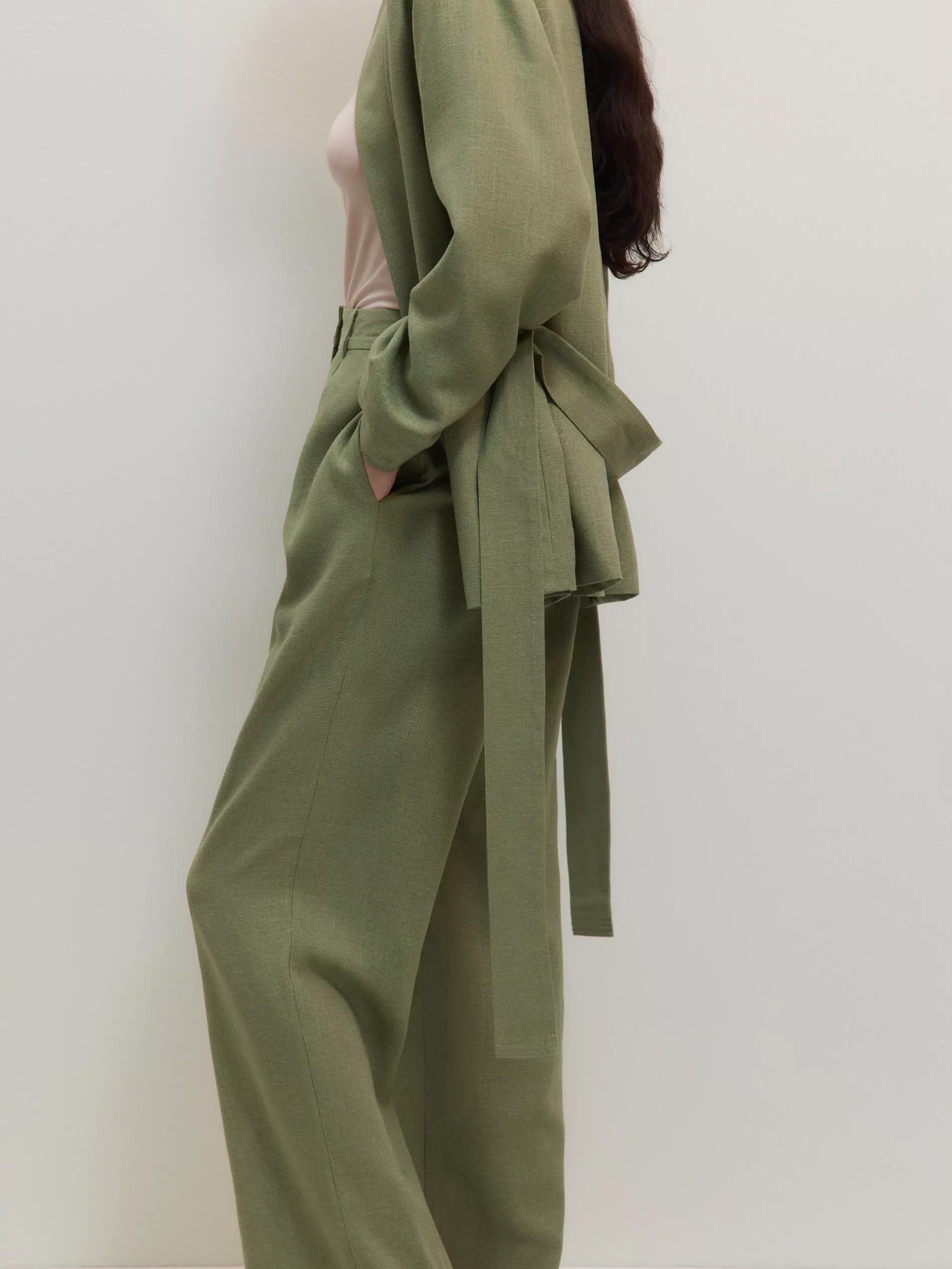 Green Linen-Lined Trousers, , large image number 1