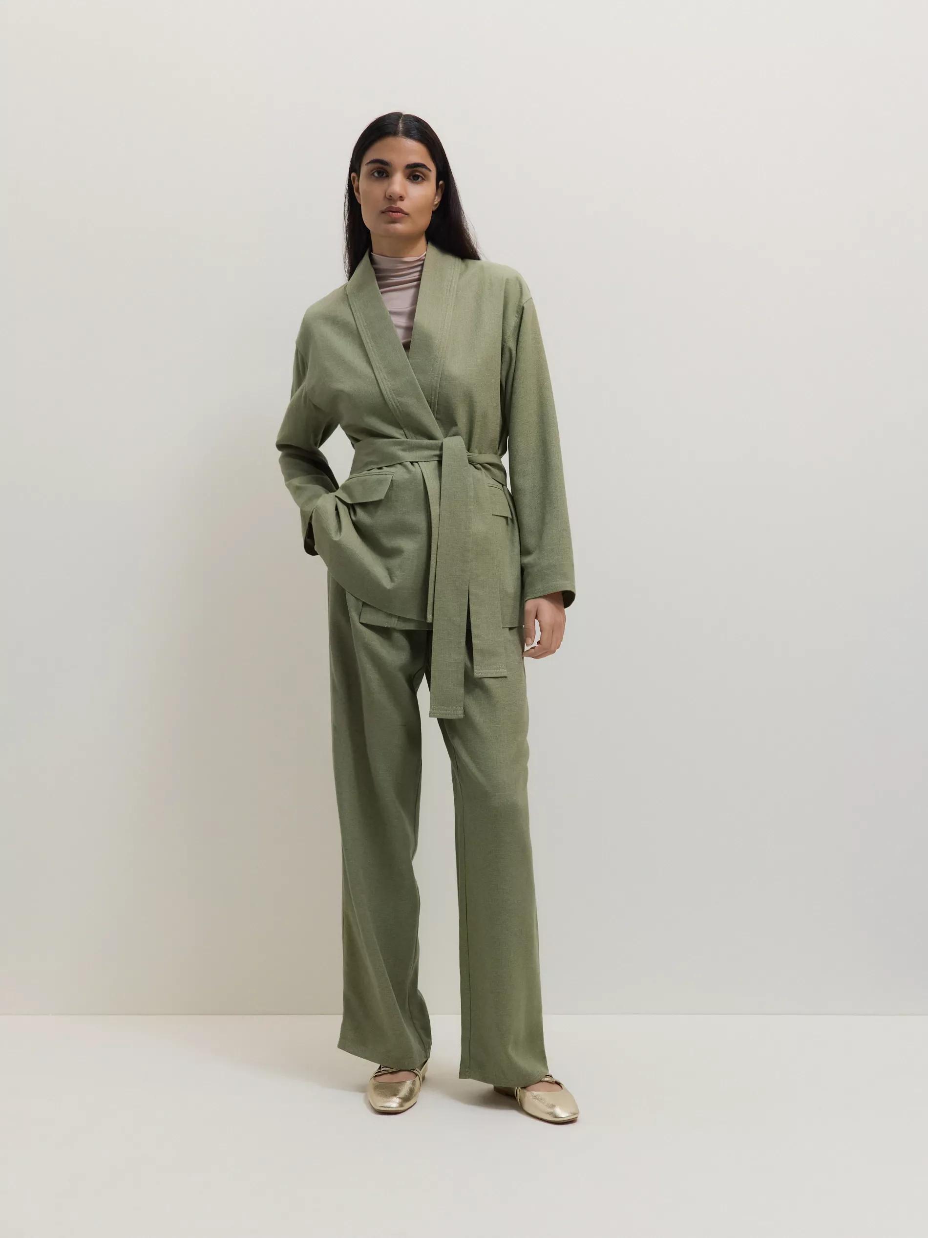Green Linen-Lined Trousers, , large image number 2