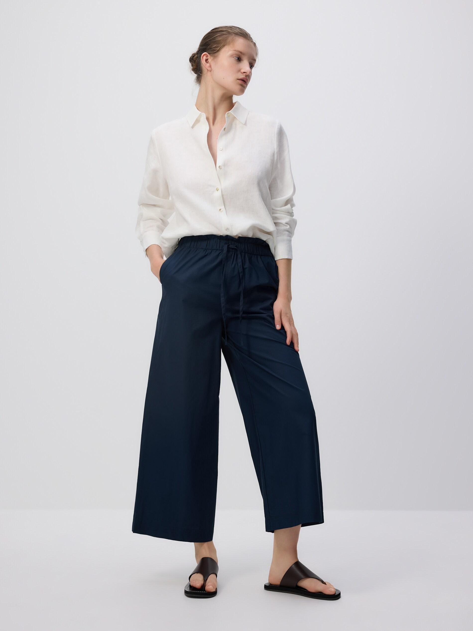 NAVY Loose pants, Navy, medium
