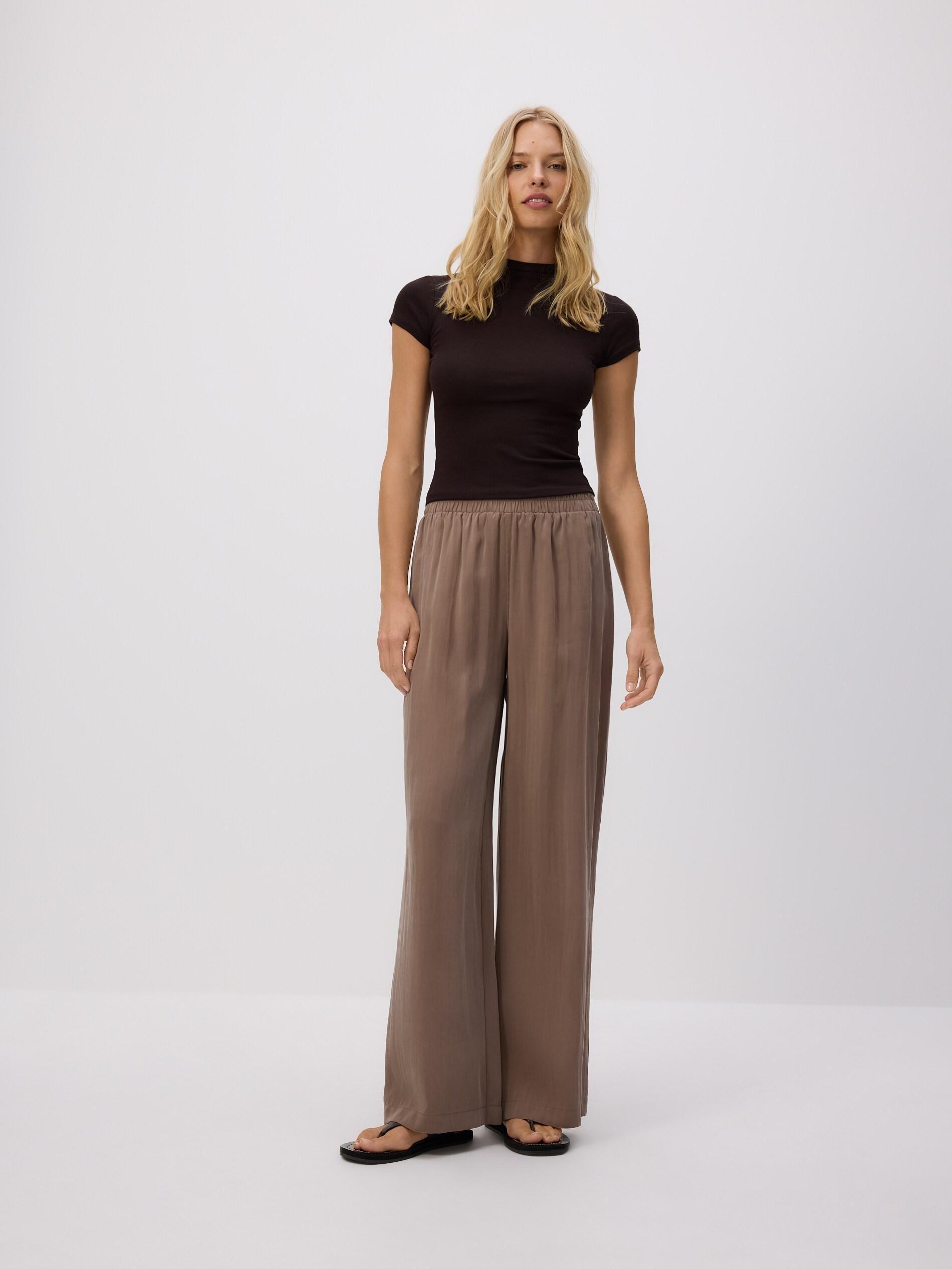 BEIGE Loose modal blend trousers, Beige, medium