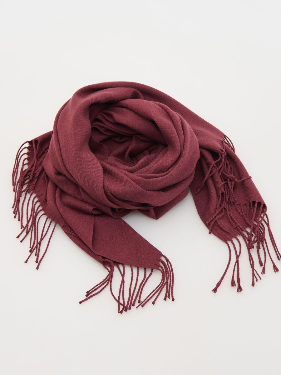 Maroon Simple Viscose Scarf, Purple, large image number 1