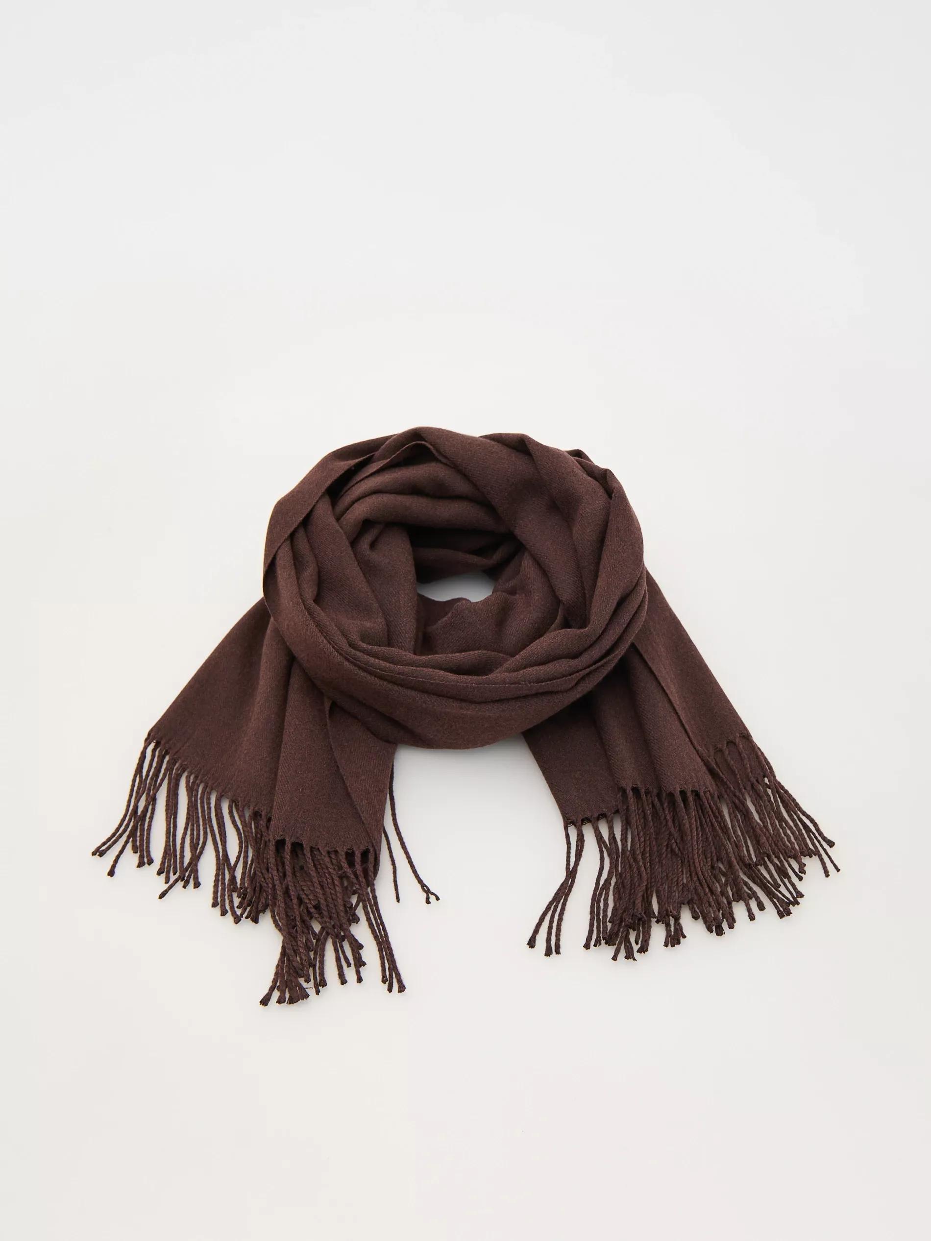 Brown Simple Viscose Scarf, Brown, large image number 0