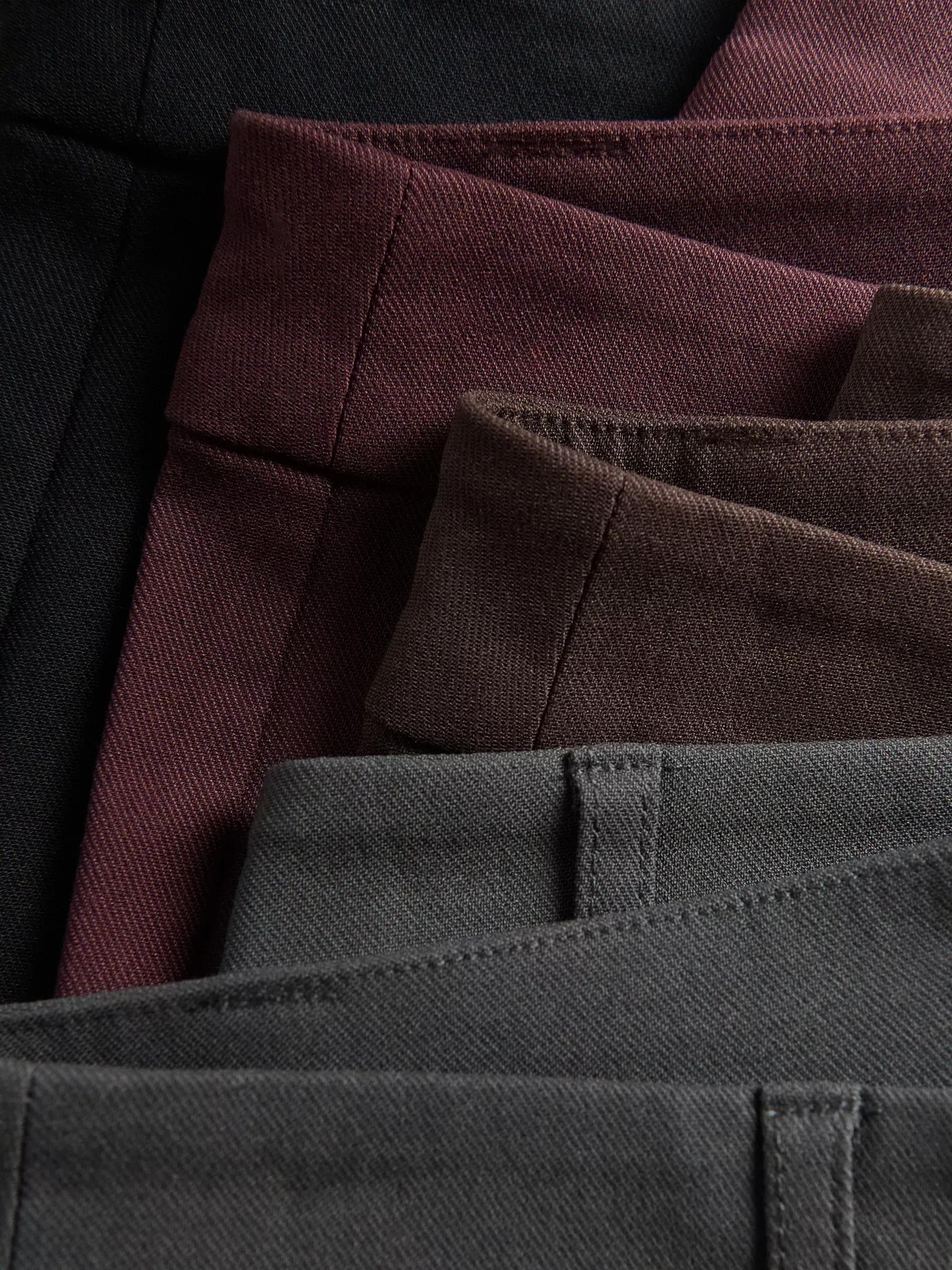 Burgundy Viscose Blend Flare Trousers, Purple, large image number 5