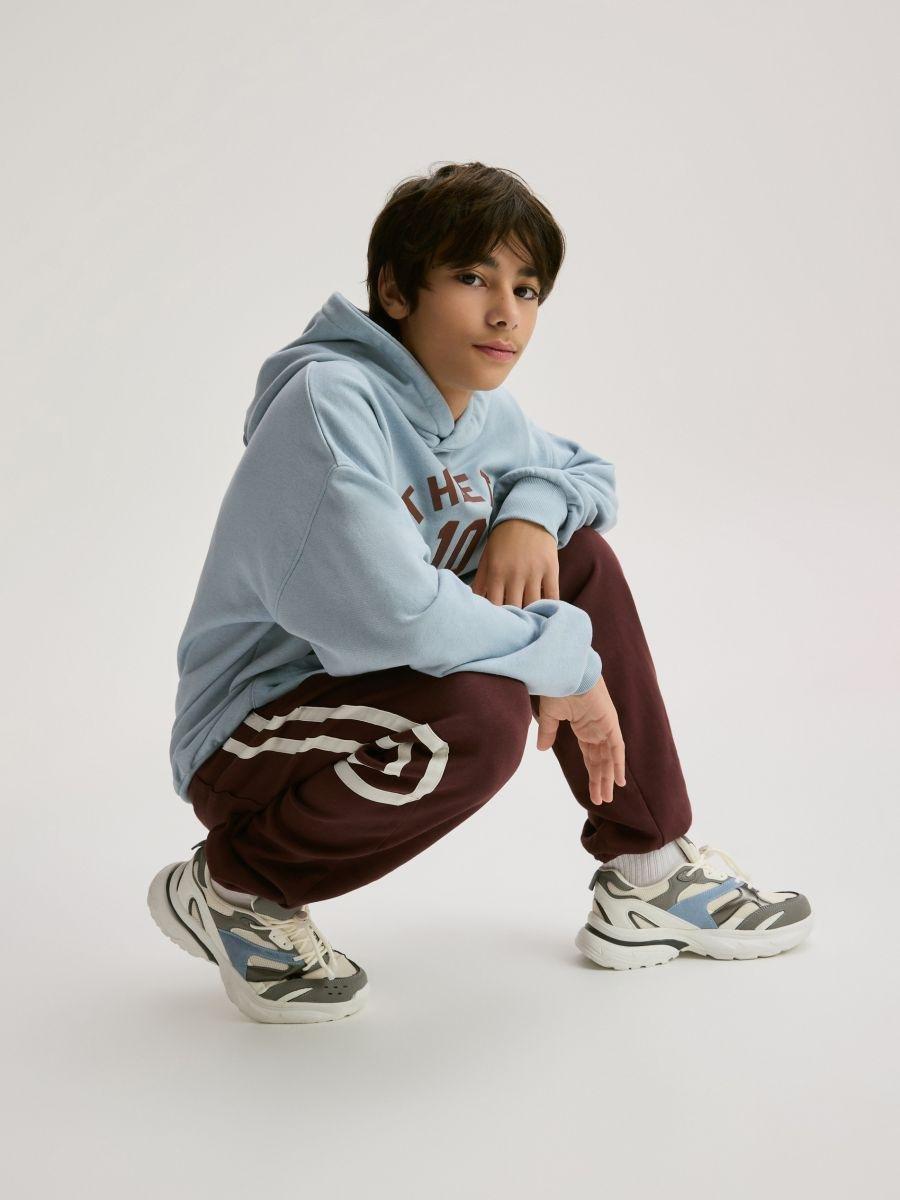 Maroon Cotton Trousers, Burgundy, large image number 2