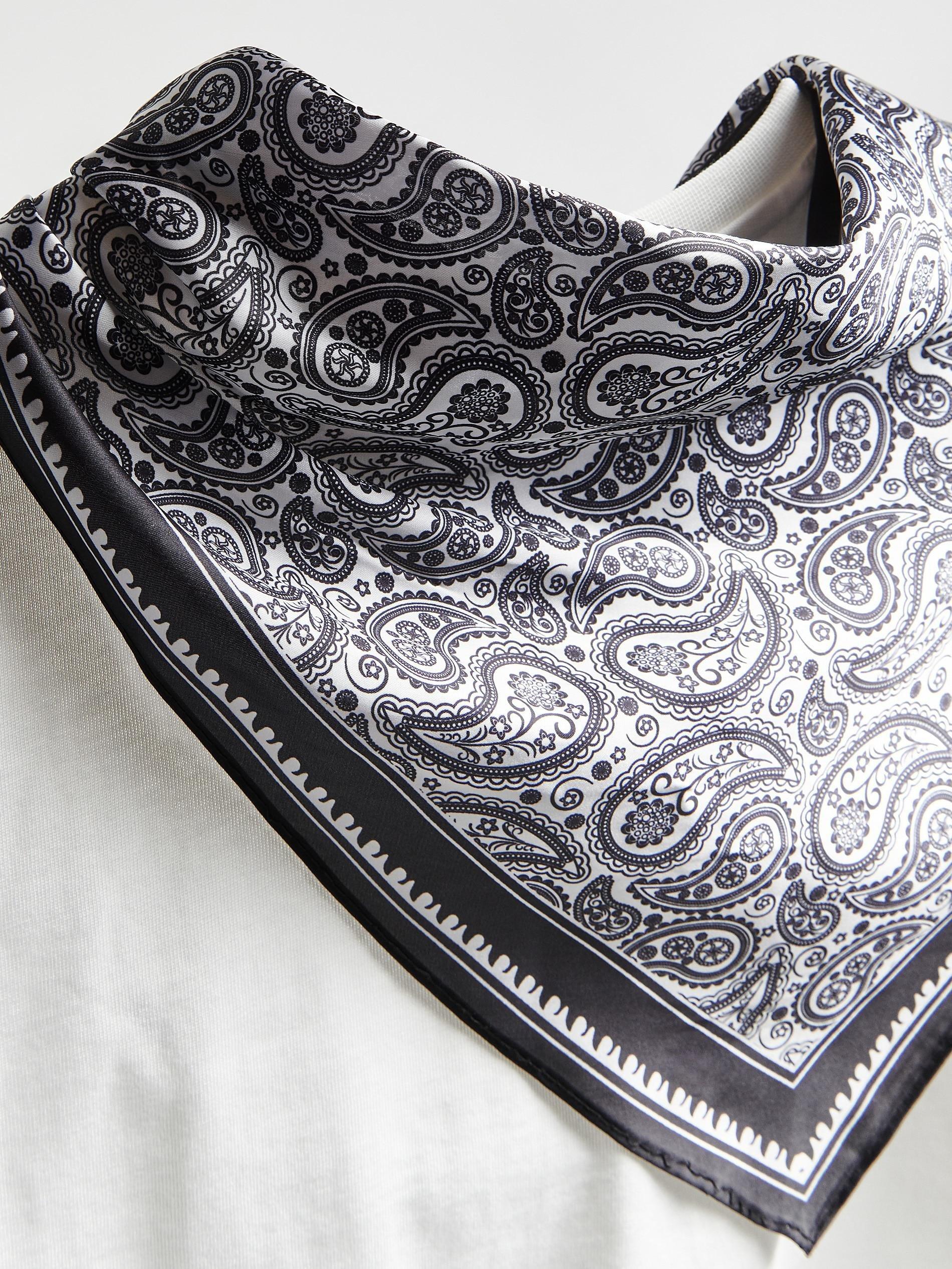 White T-Shirt With Scarf, White, medium