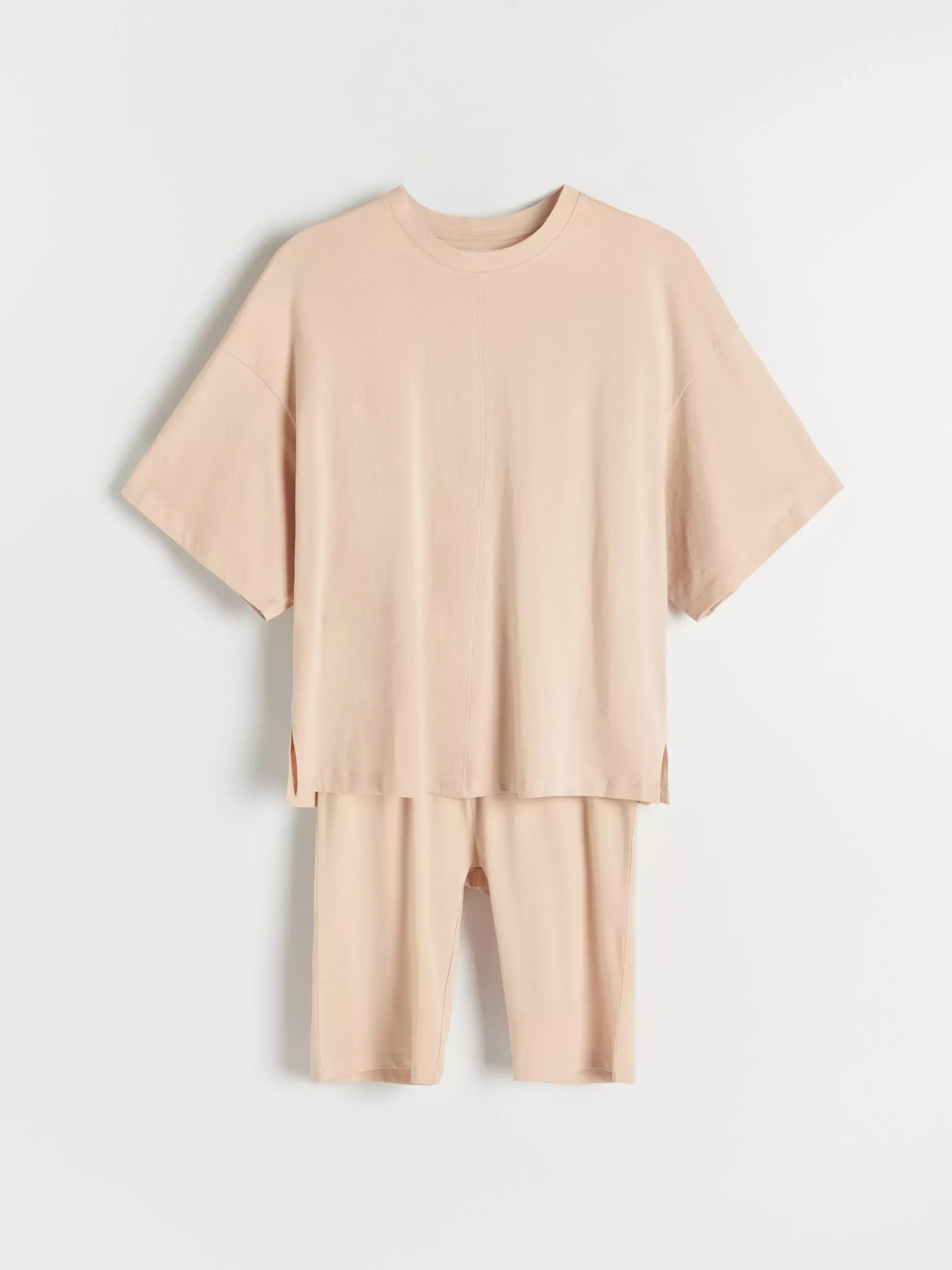 Nude Two-Piece Pajamas Made Of Organic Cotton, Women, , large image number 2