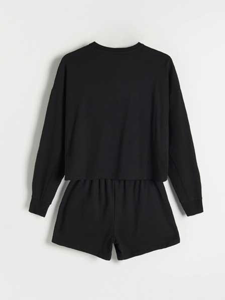 Black Two Piece Pyjama Set, Women, , large image number 3