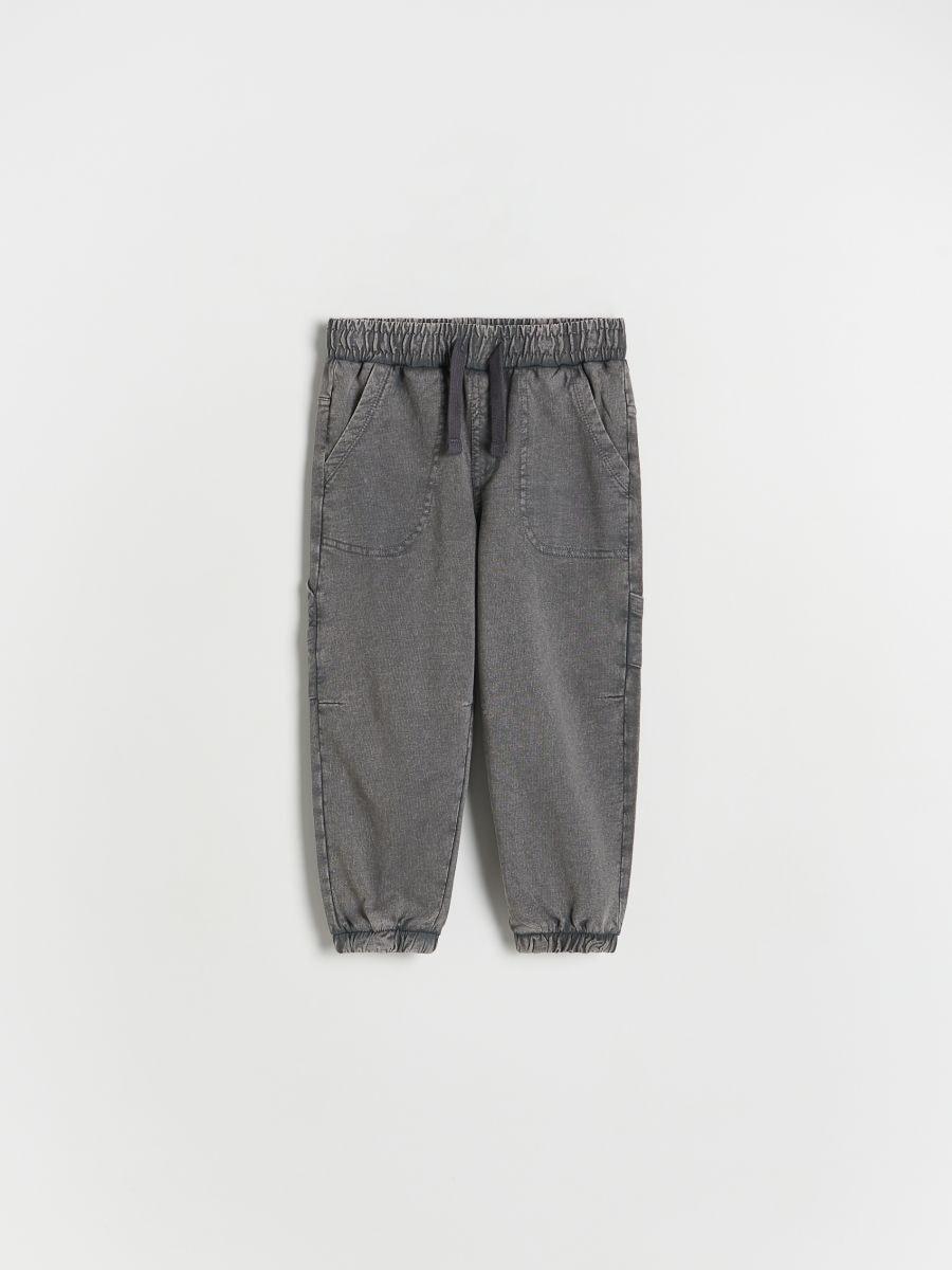 Grey Cotton Joggers, , medium