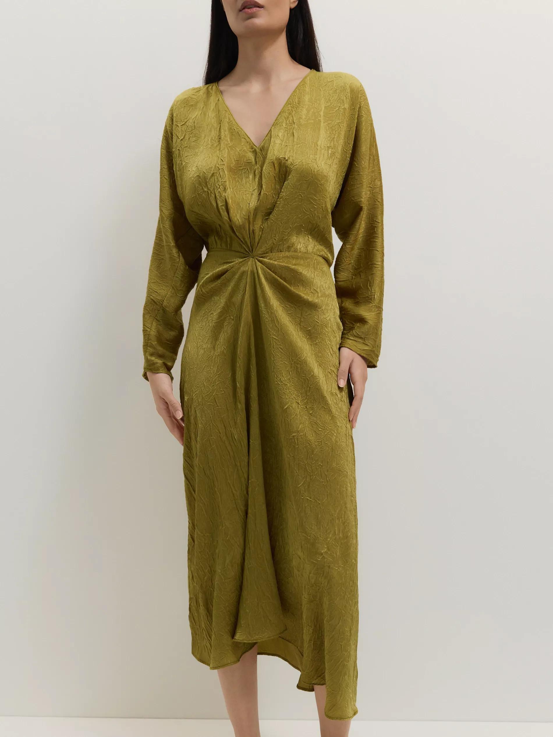 Green Maxi Dress With Crepe Details, , large image number 3