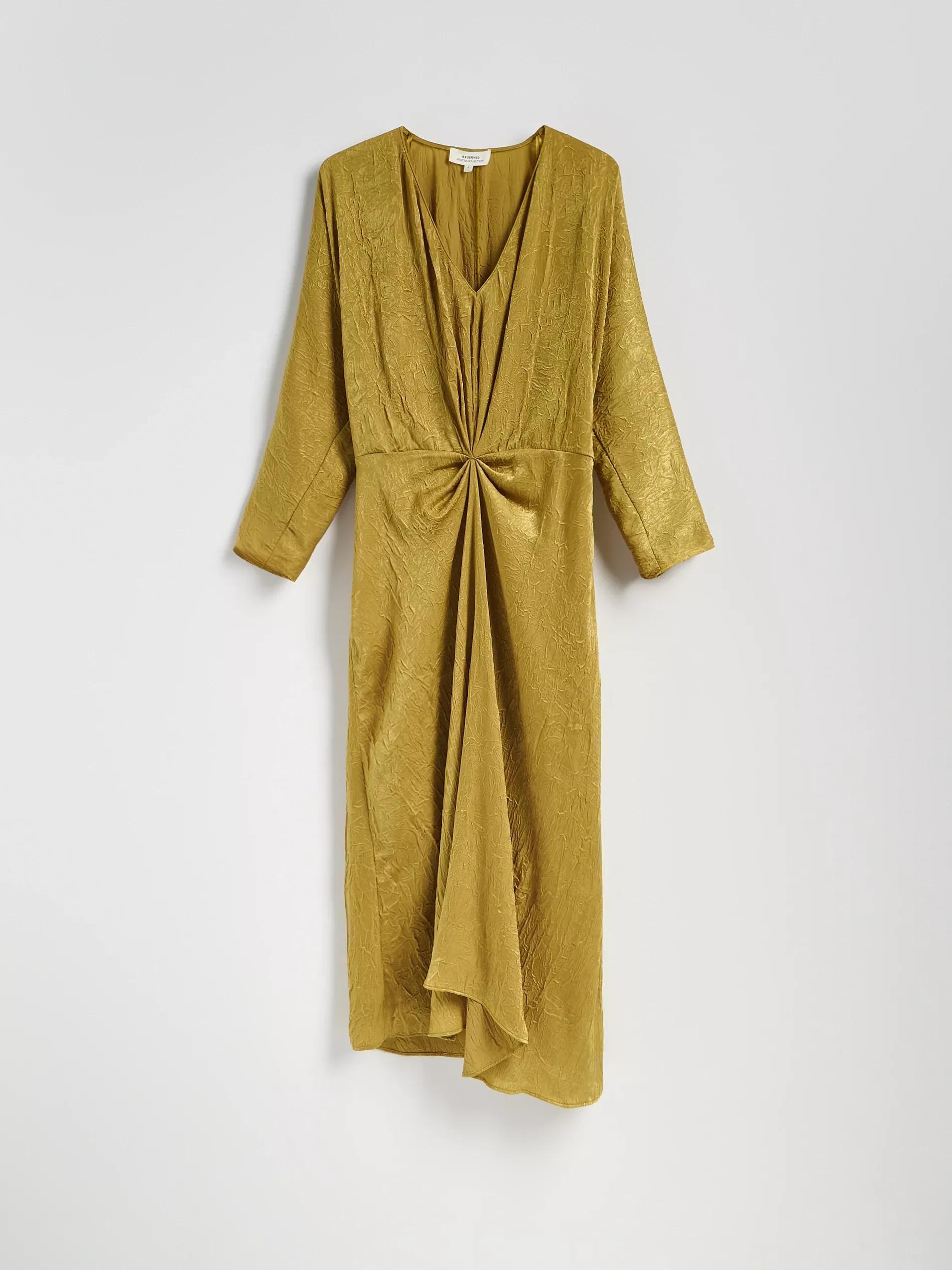 Green Maxi Dress With Crepe Details, , large image number 5