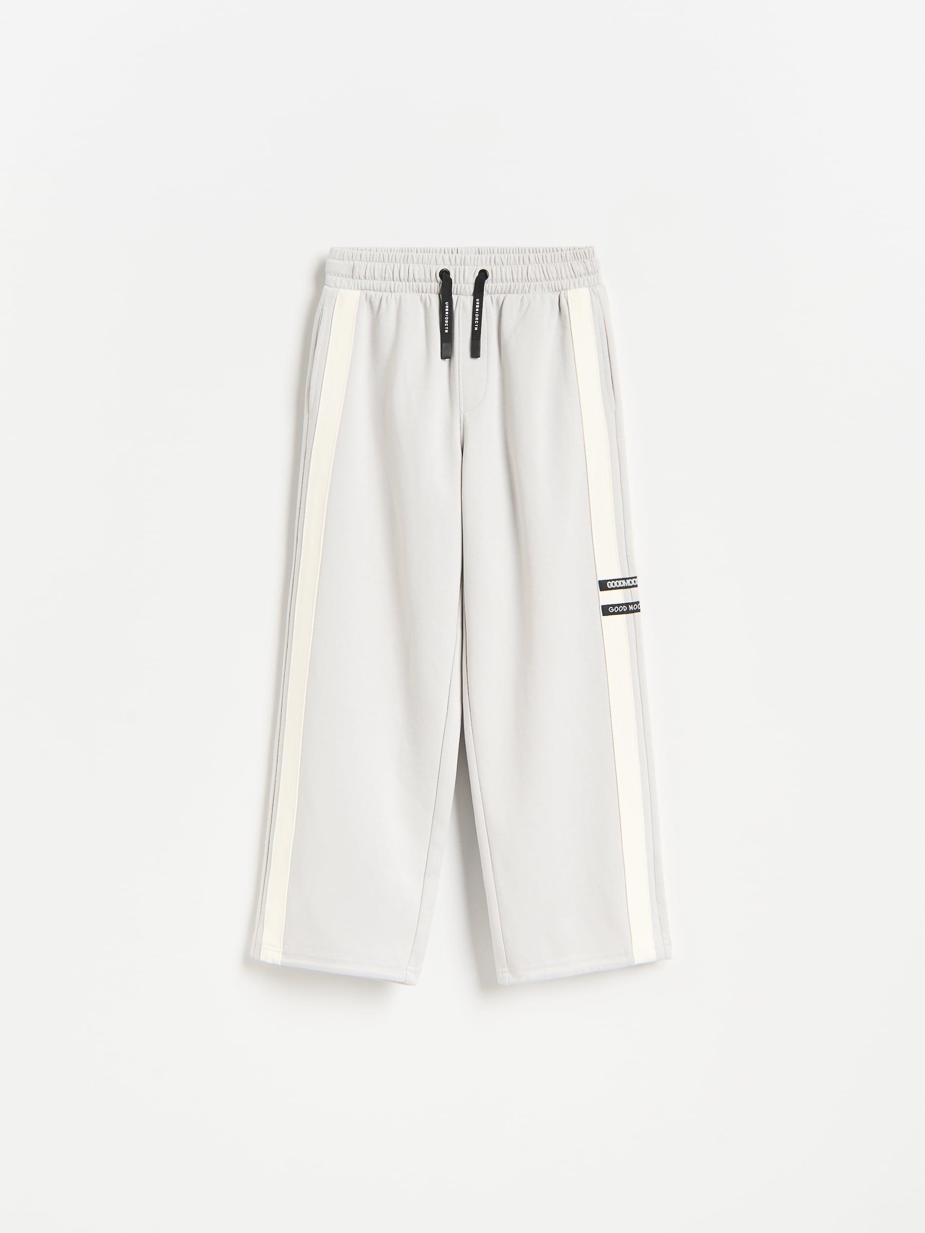 بنطال واسع الساق مع جانبي خطوط رمادي, Light grey, medium