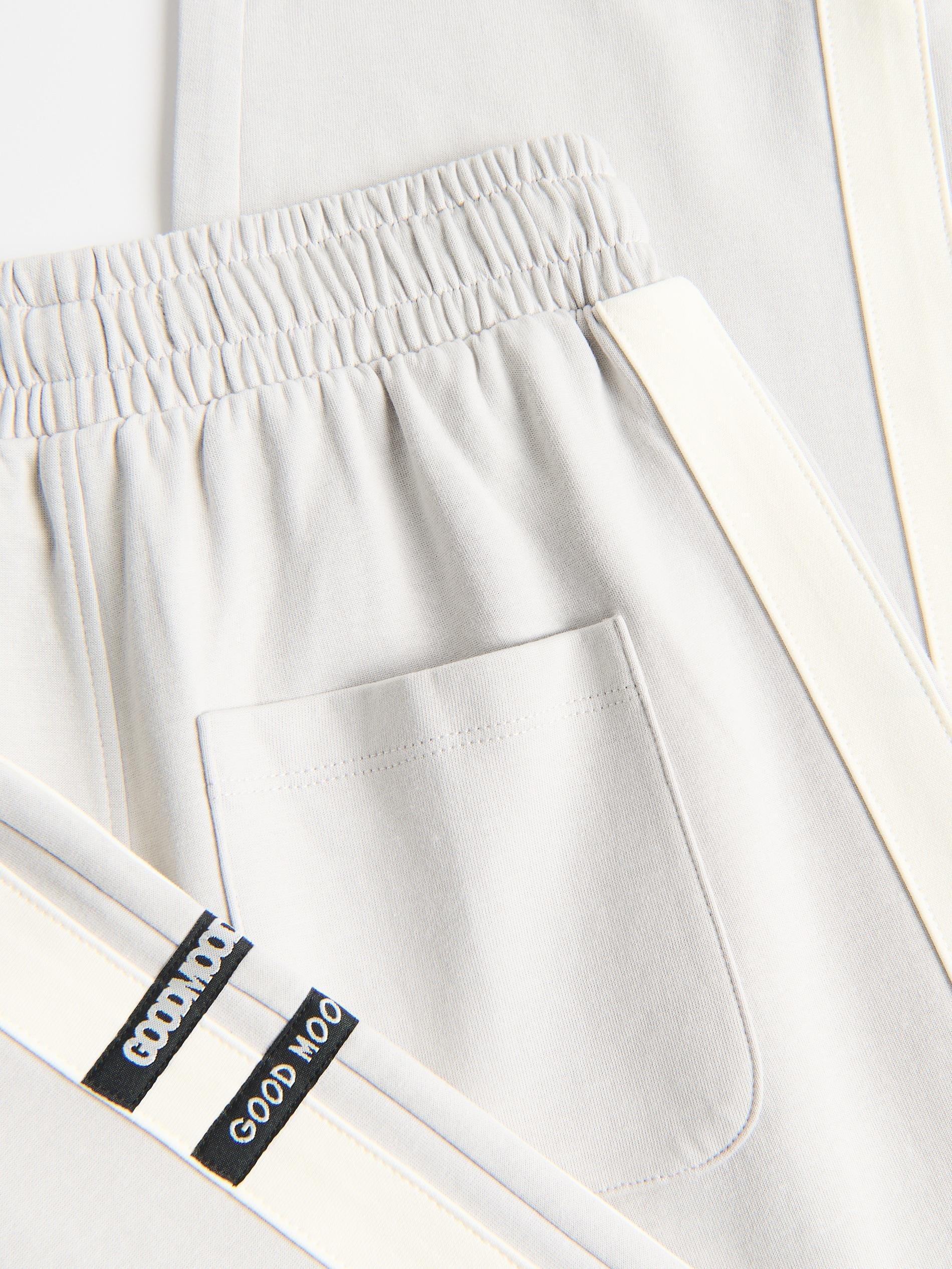 بنطال واسع الساق مع جانبي خطوط رمادي, Light grey, medium