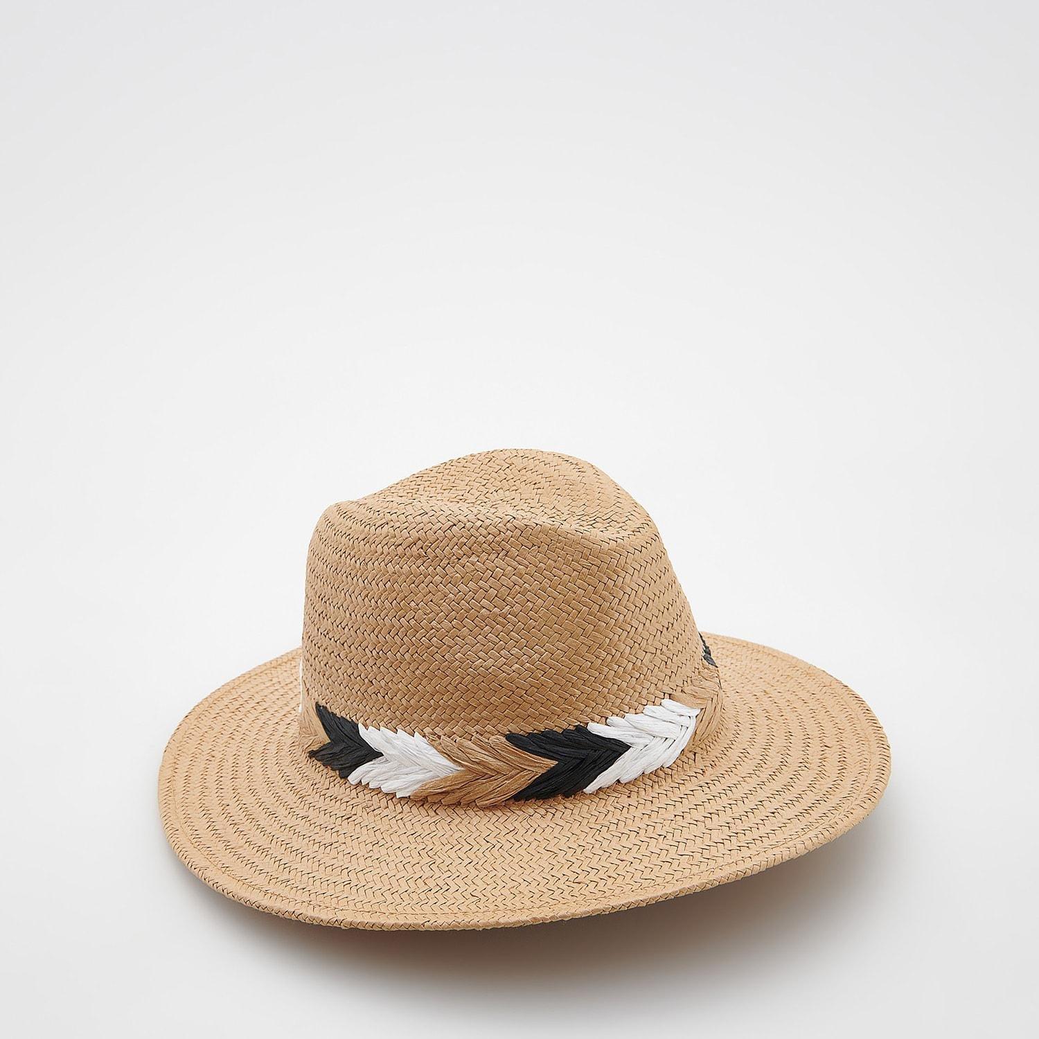 Beige Woven Hat, , large image number 1