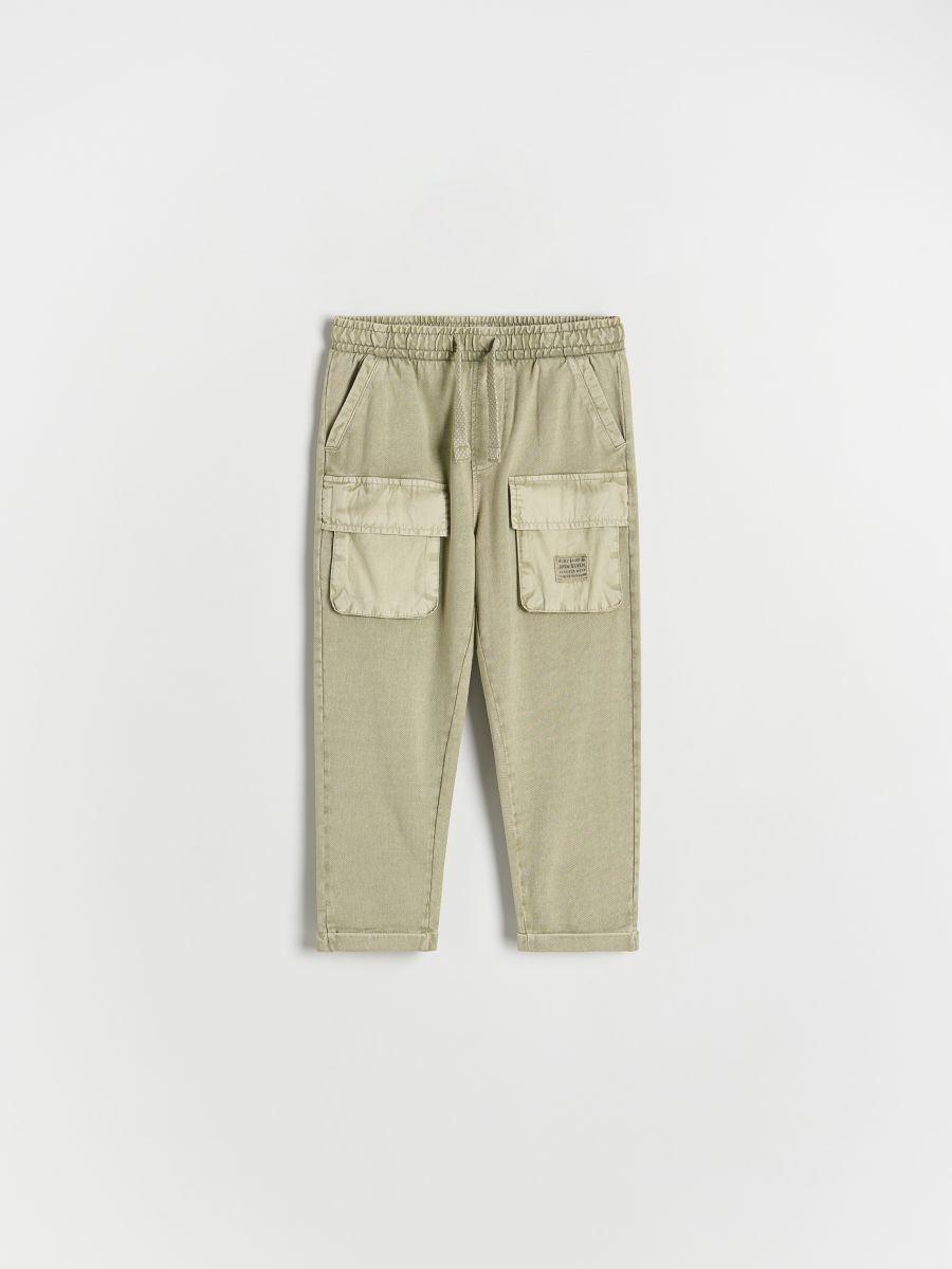 Green Cotton Cargo Pants, Green, large image number 0