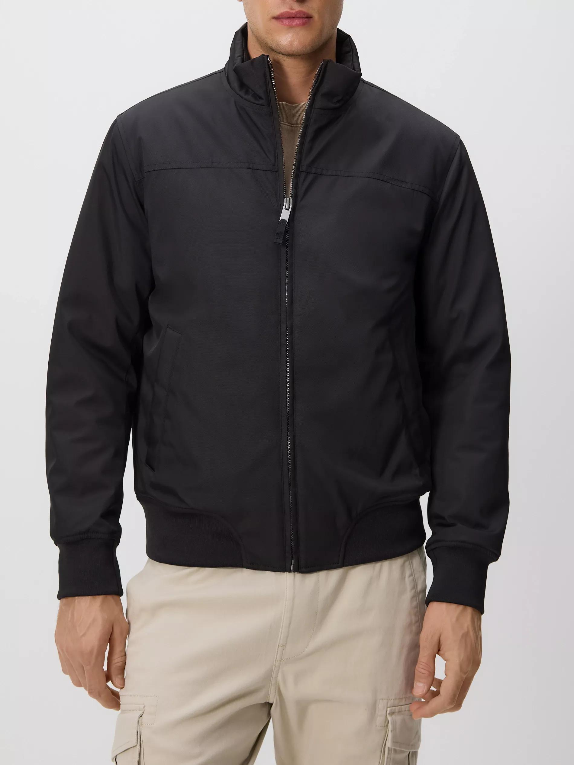 Black Jacket With Stand Up Collar, Black, medium