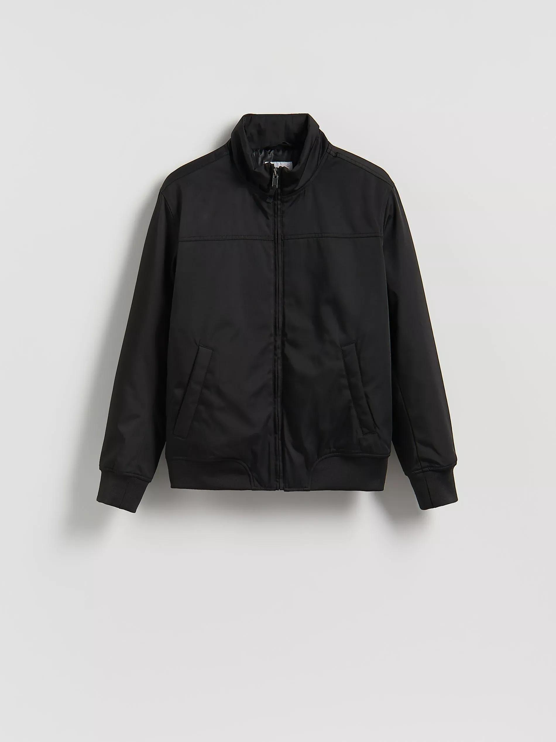 Black Jacket With Stand Up Collar, Black, large image number 4