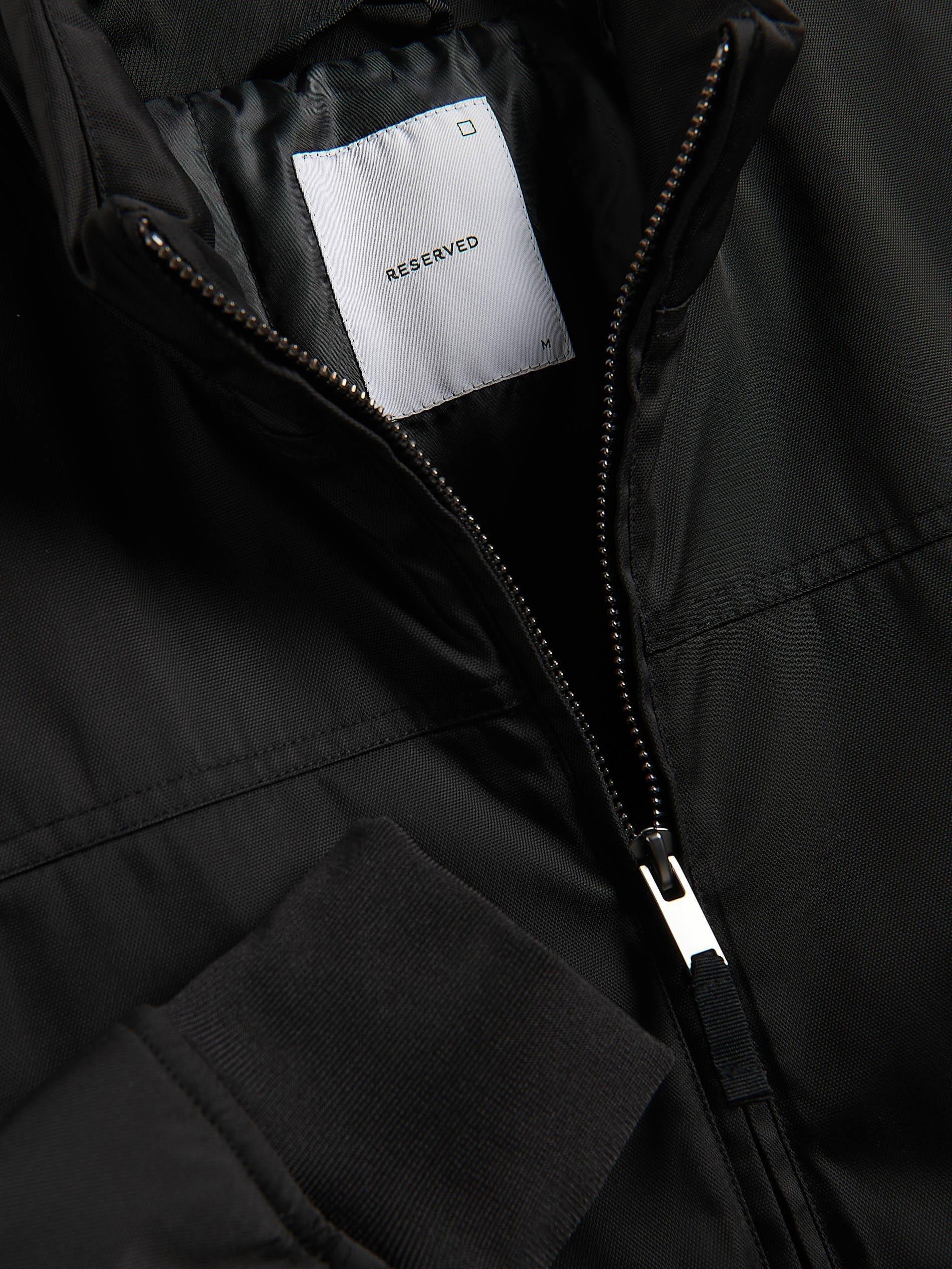 Black Jacket With Stand Up Collar, Black, large image number 5