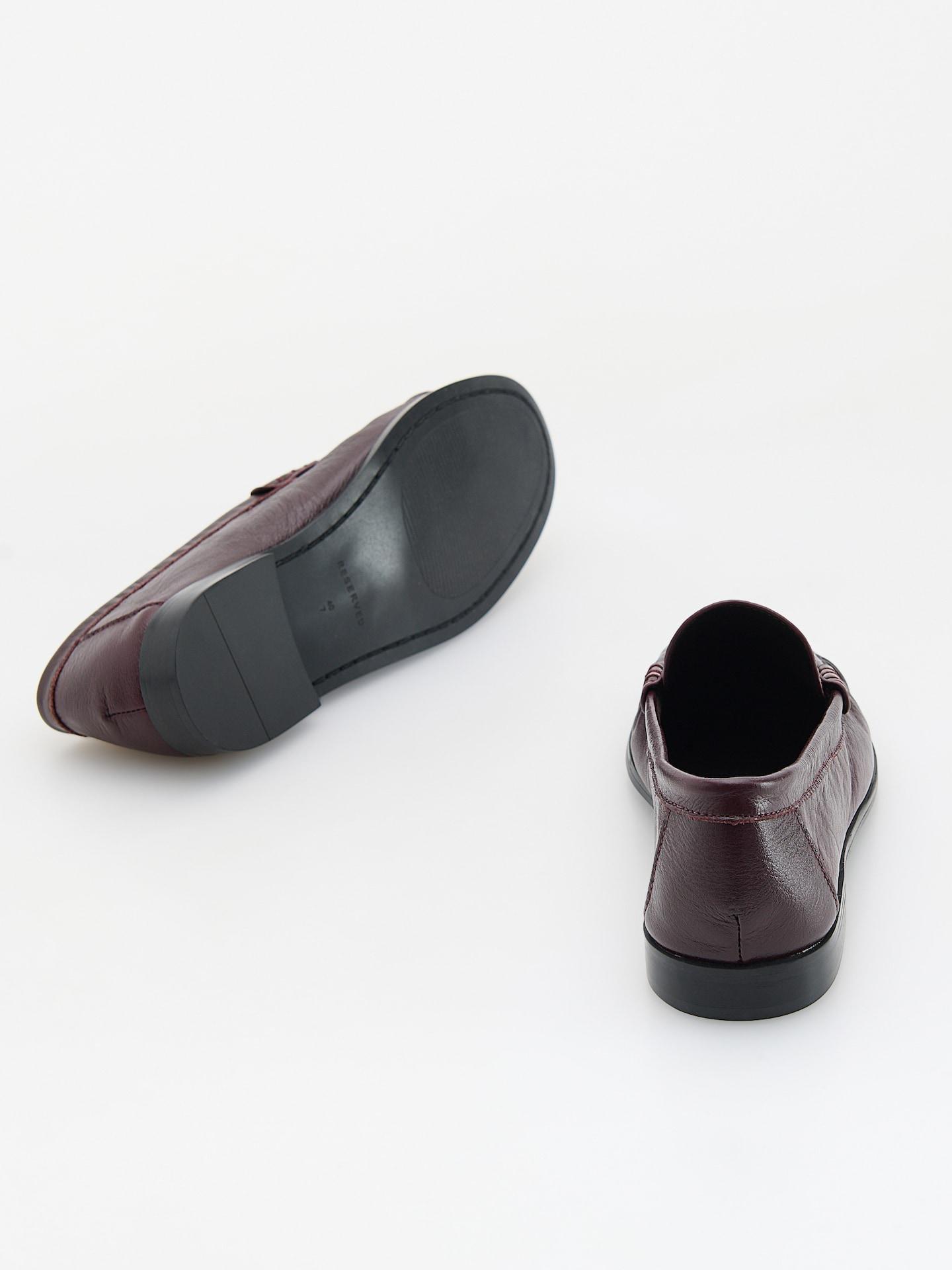 Red Leather Loafers, Burgundy, large image number 2