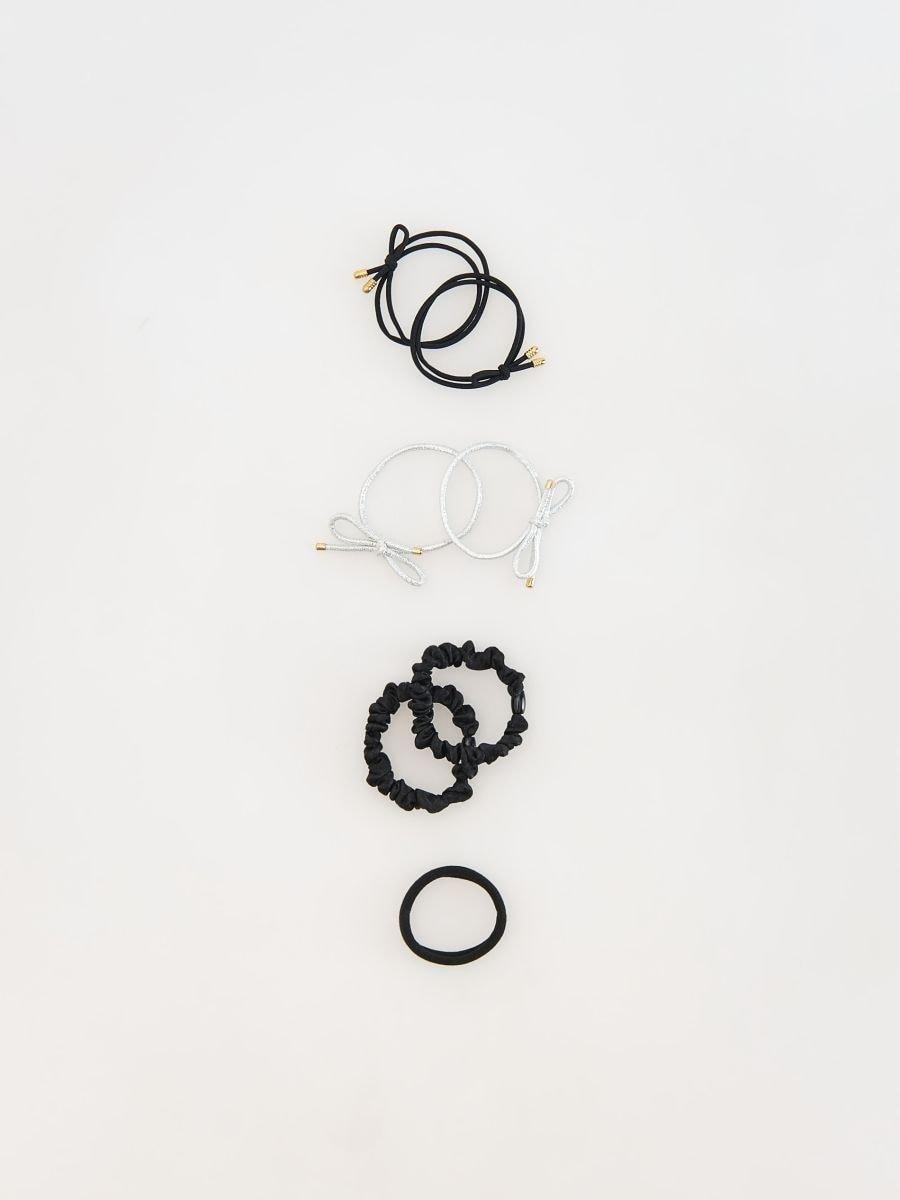 Black Scrunchies Set Of 6, Black, large image number 1
