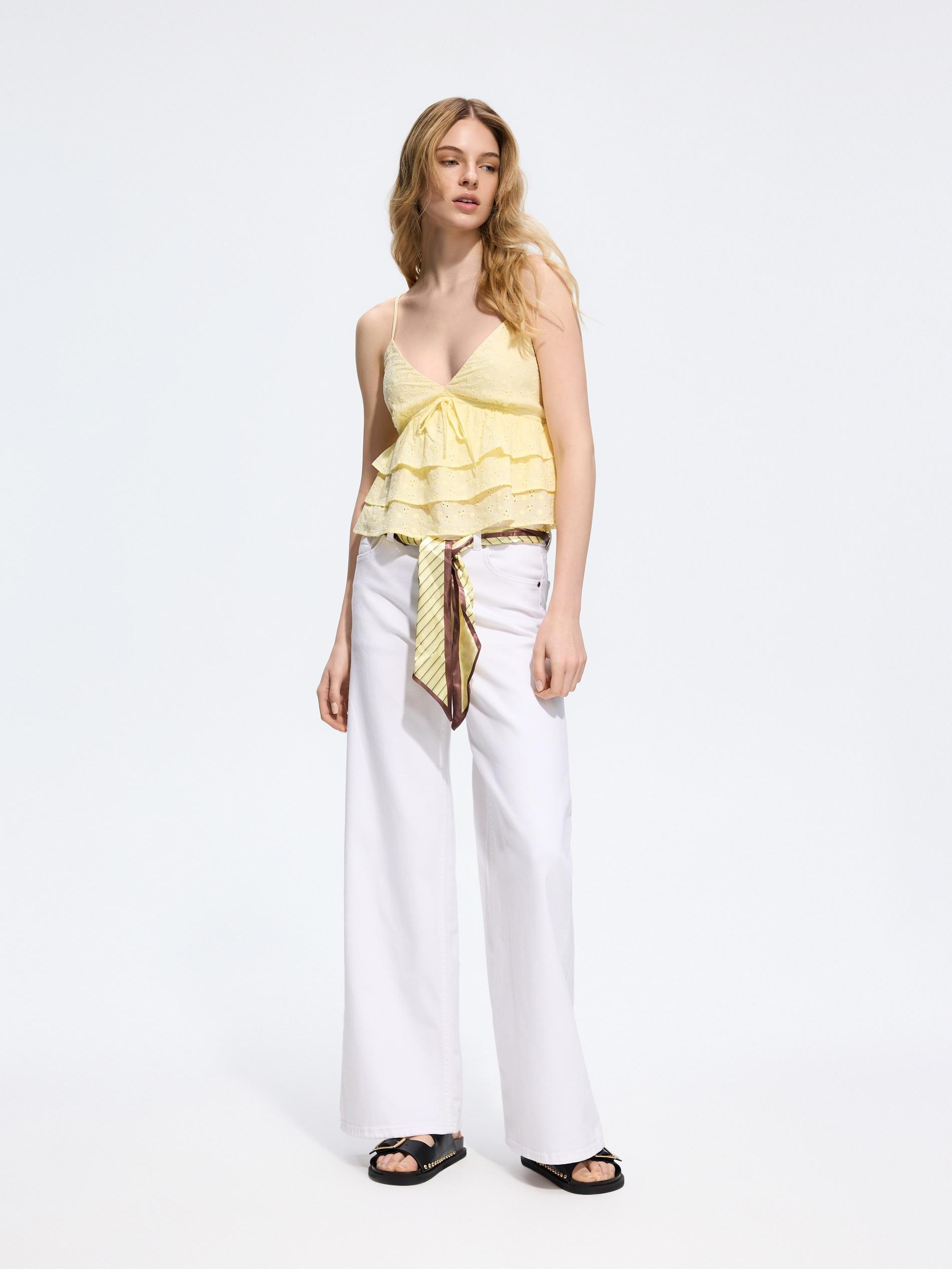 Yellow Cotton Top, Yellow, large image number 1