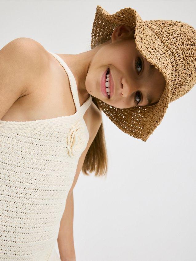Beige Straw Hat, , large image number 0