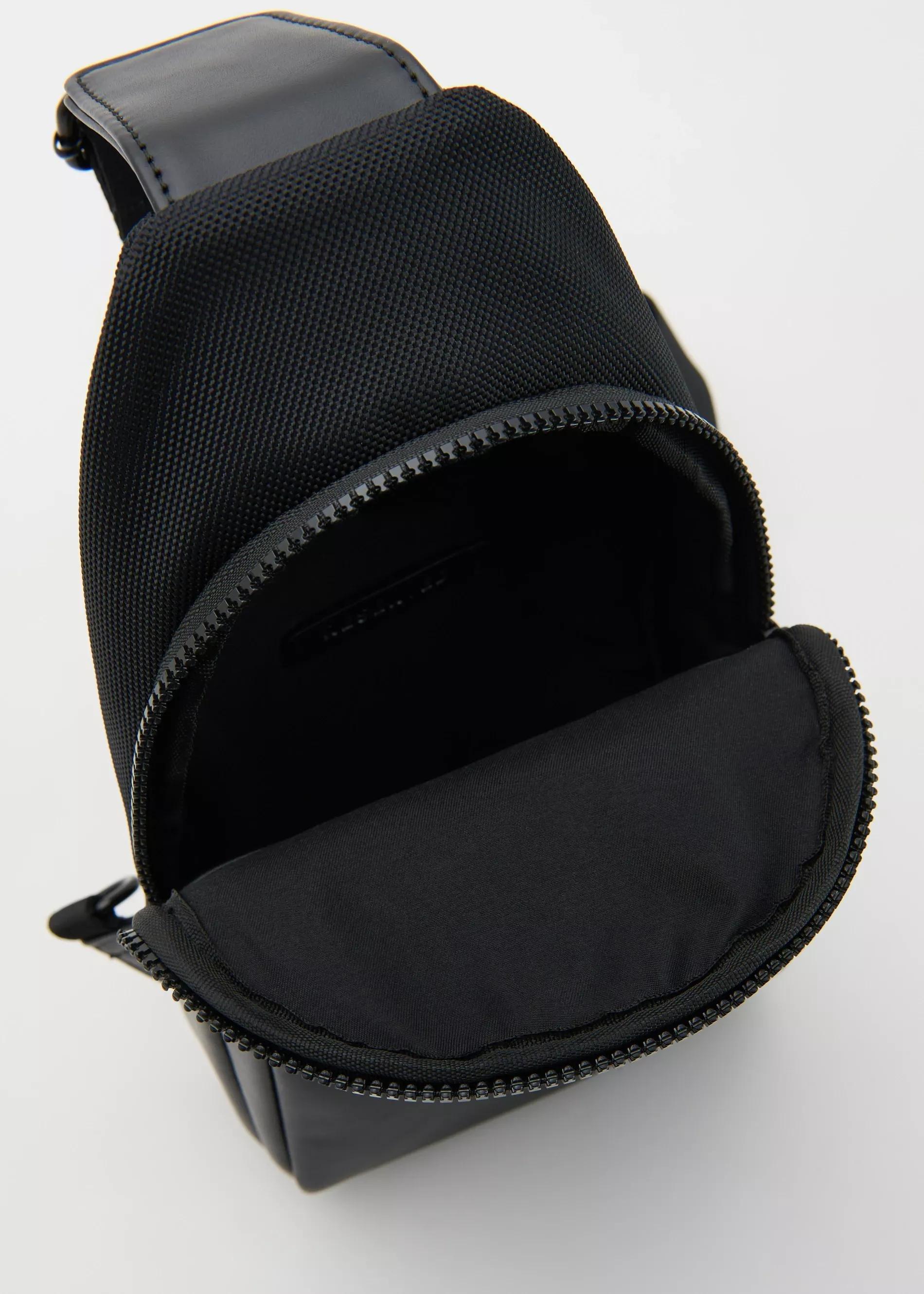 Black Plain Shoulder Bag, Black, large image number 5