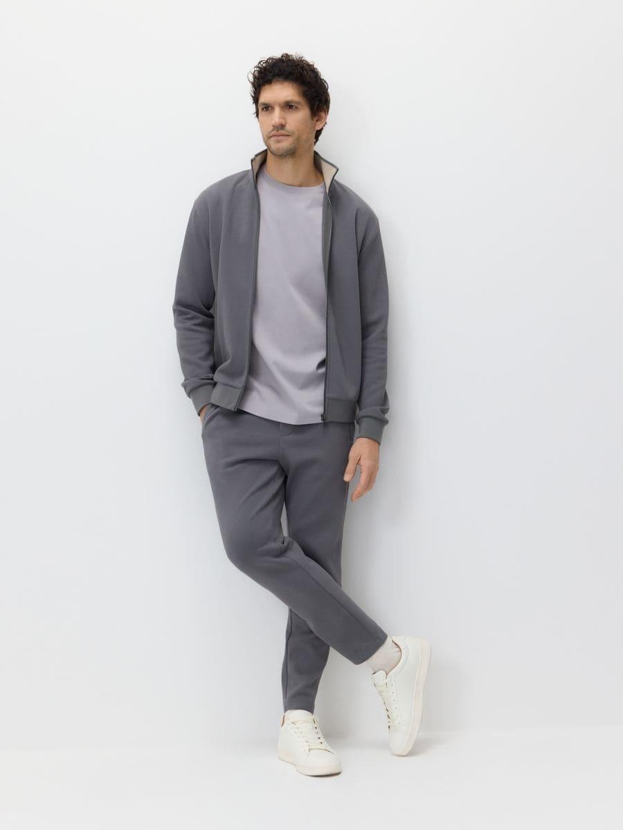 Grey Slim Sweatpants, Grey, large image number 0