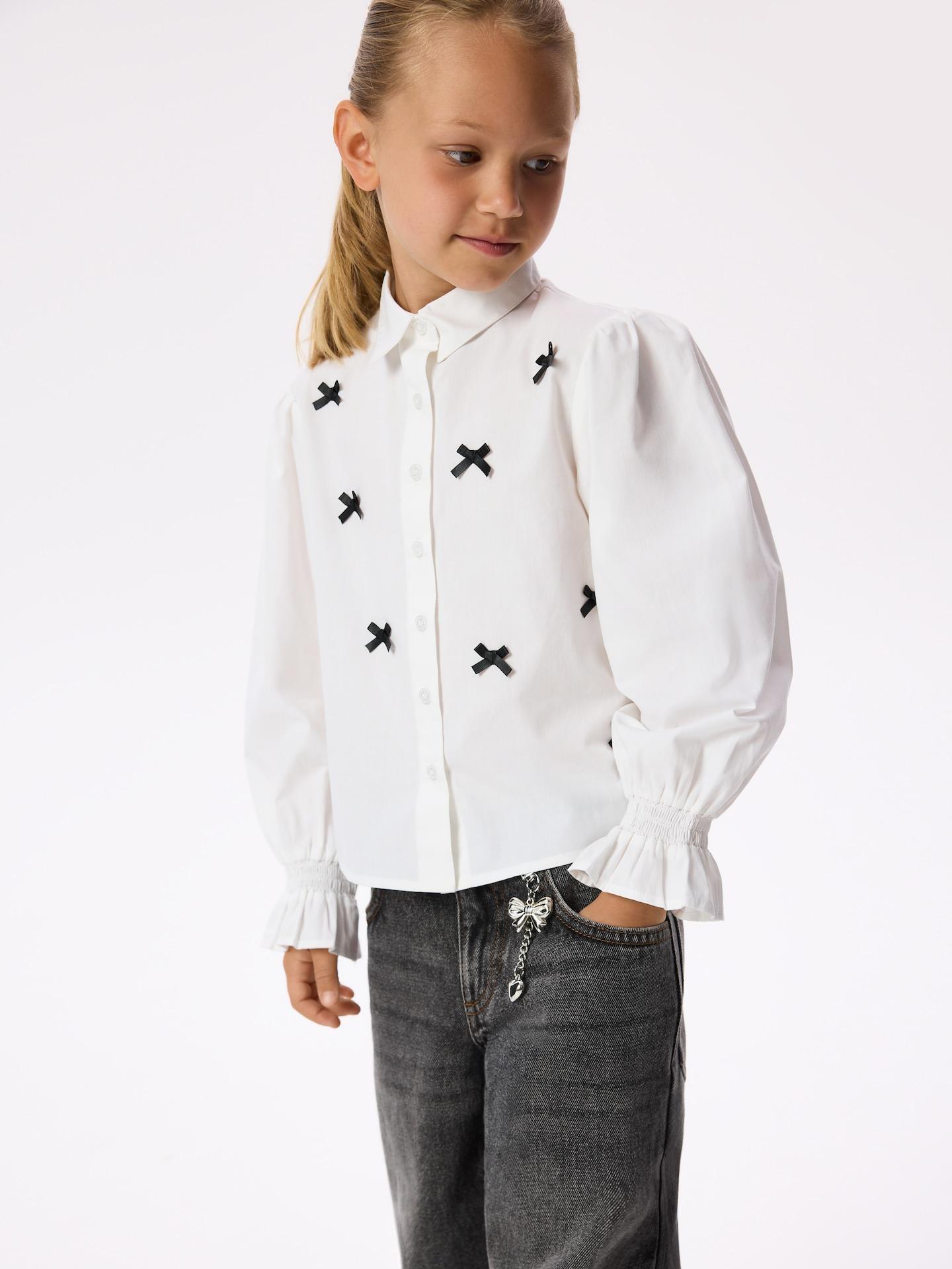 White Shirt With Bow Details, White, large image number 0