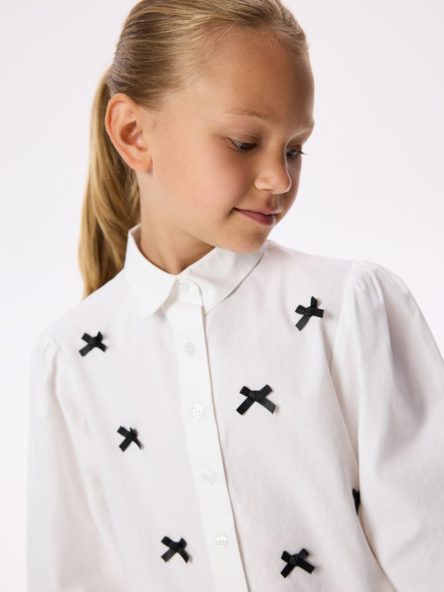 White Shirt With Bow Details, White, large image number 1